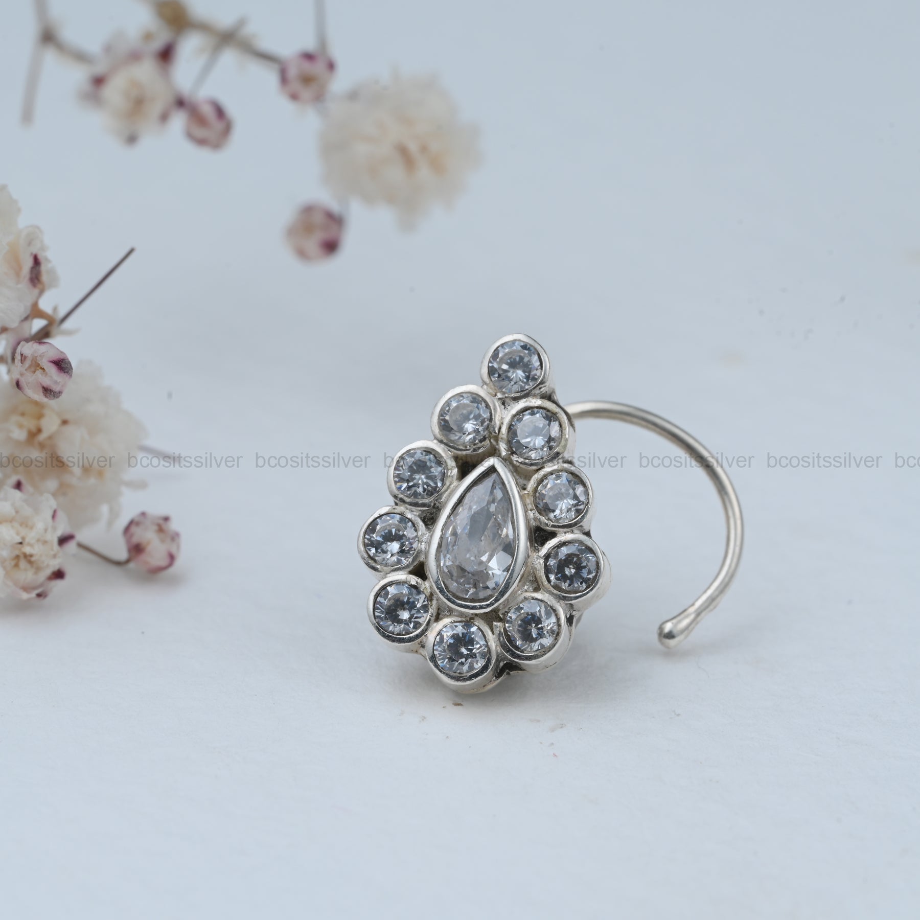 Silver Thilak Nosepin Wire - 0840