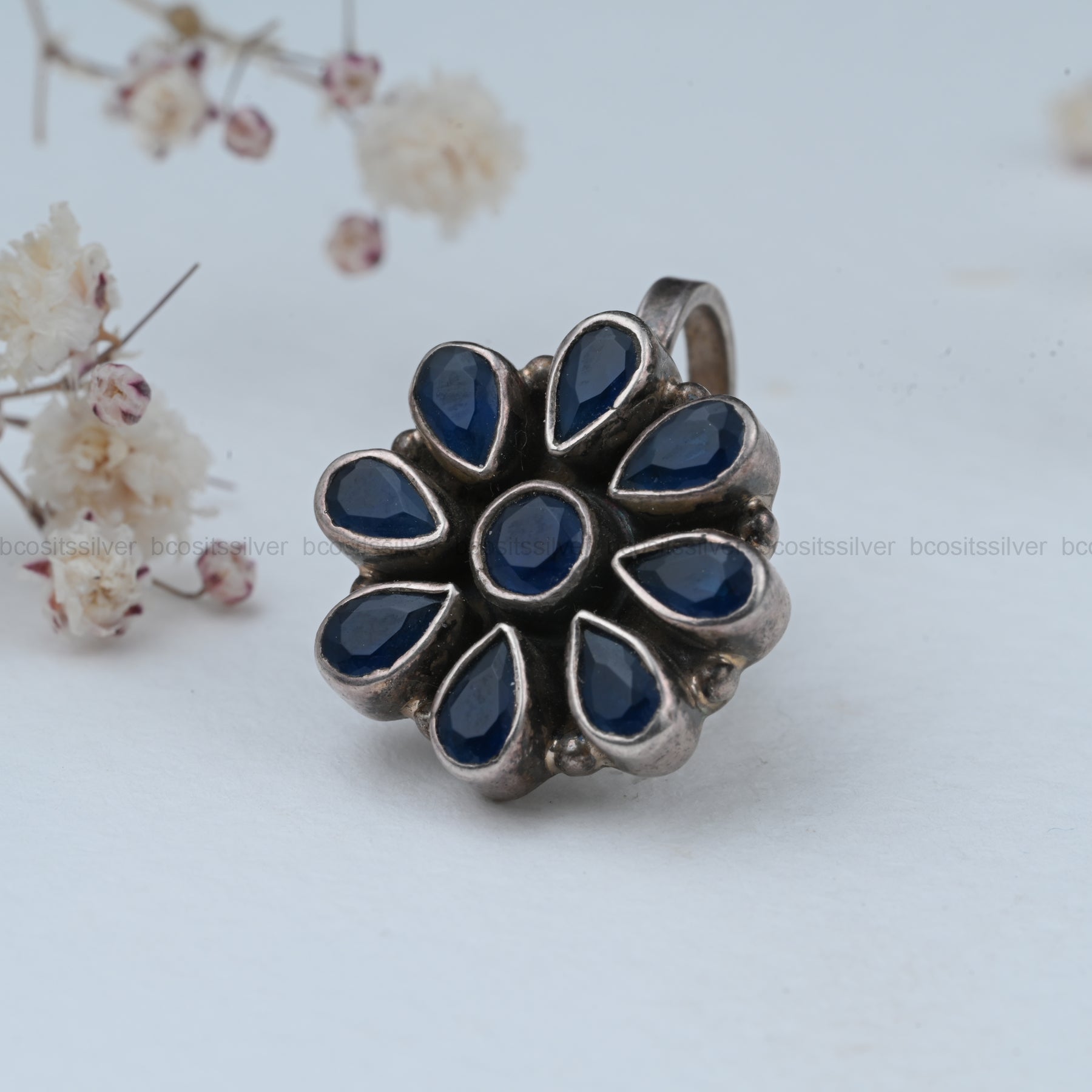 Silver Big Flower Nosepin Clip on - 0858