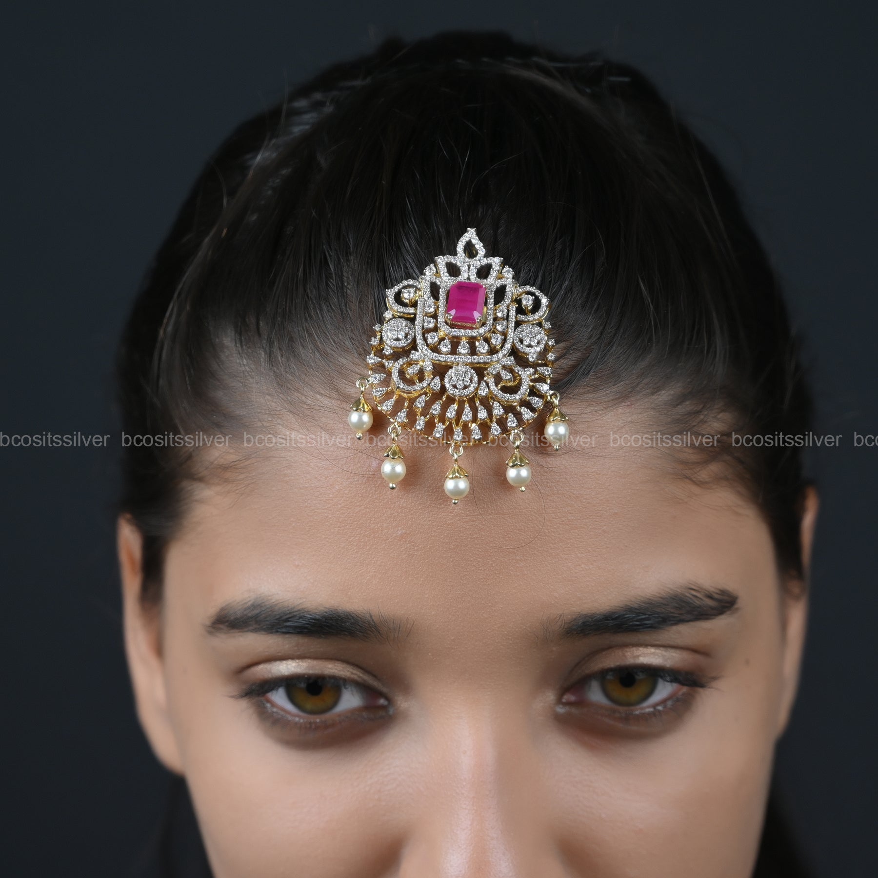 Theia Navaratri Pendant Comes Tikka - 7077 - ( MADE TO ORDER )