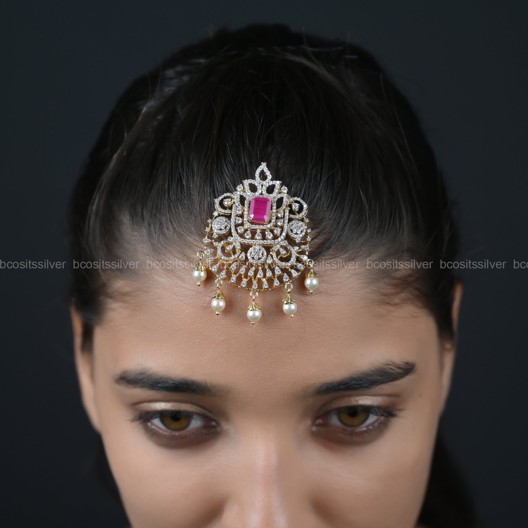 Theia Navaratri Pendant Comes Tikka - 7077 - ( MADE TO ORDER )