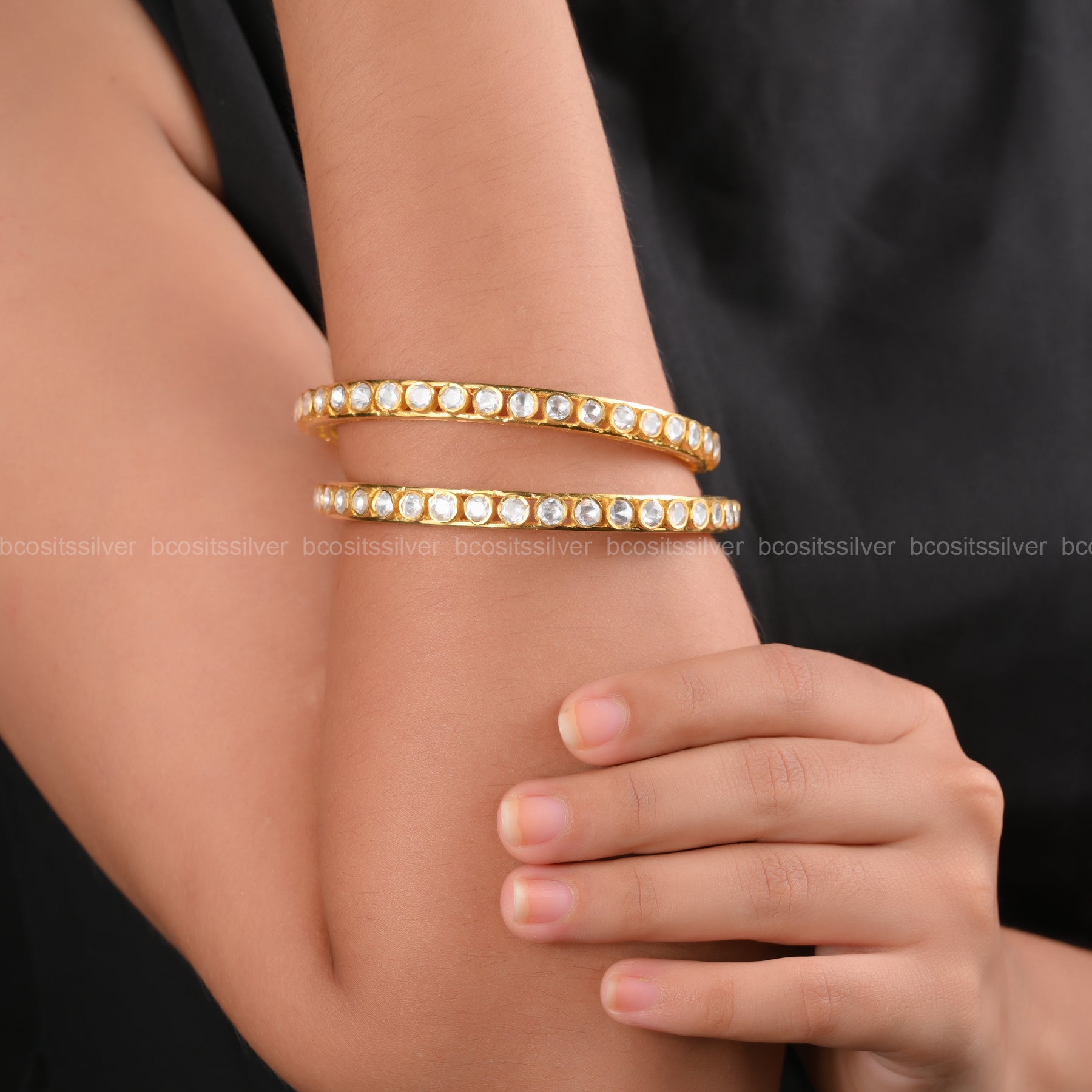 Pure 925 Silver Moissanite Bangle - 6379