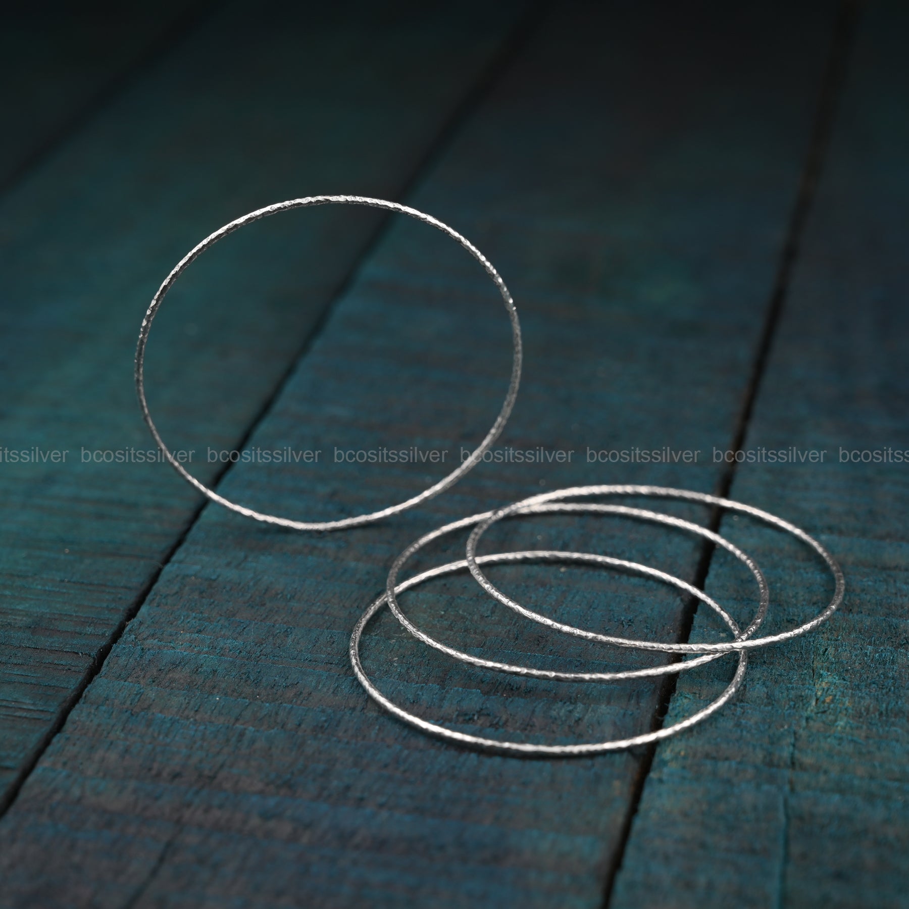 Pure 925 Silver Oxidized Bangle - 1739