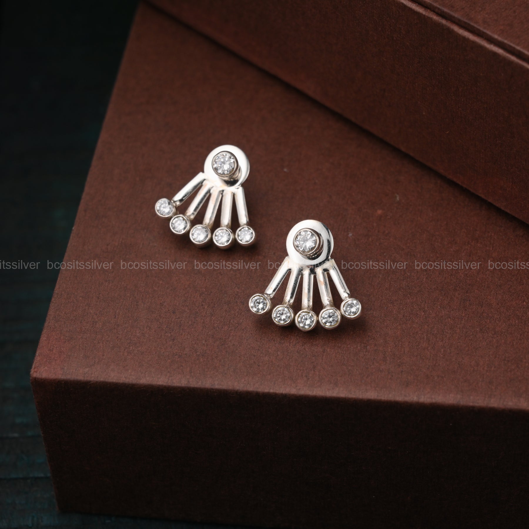 Pure 925 Silver Earrings Malini - 1717