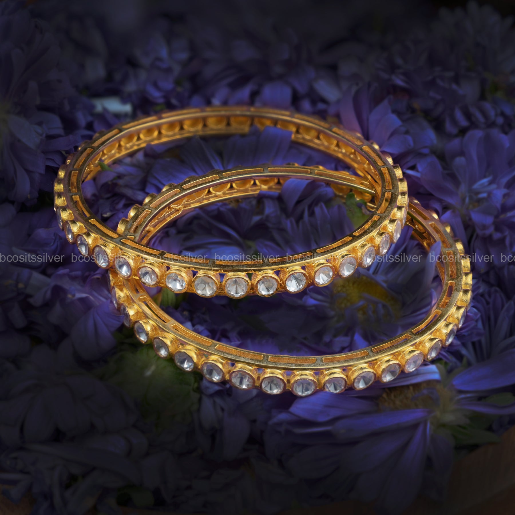 Pure 925 Silver Moissanite Bangle - 6379