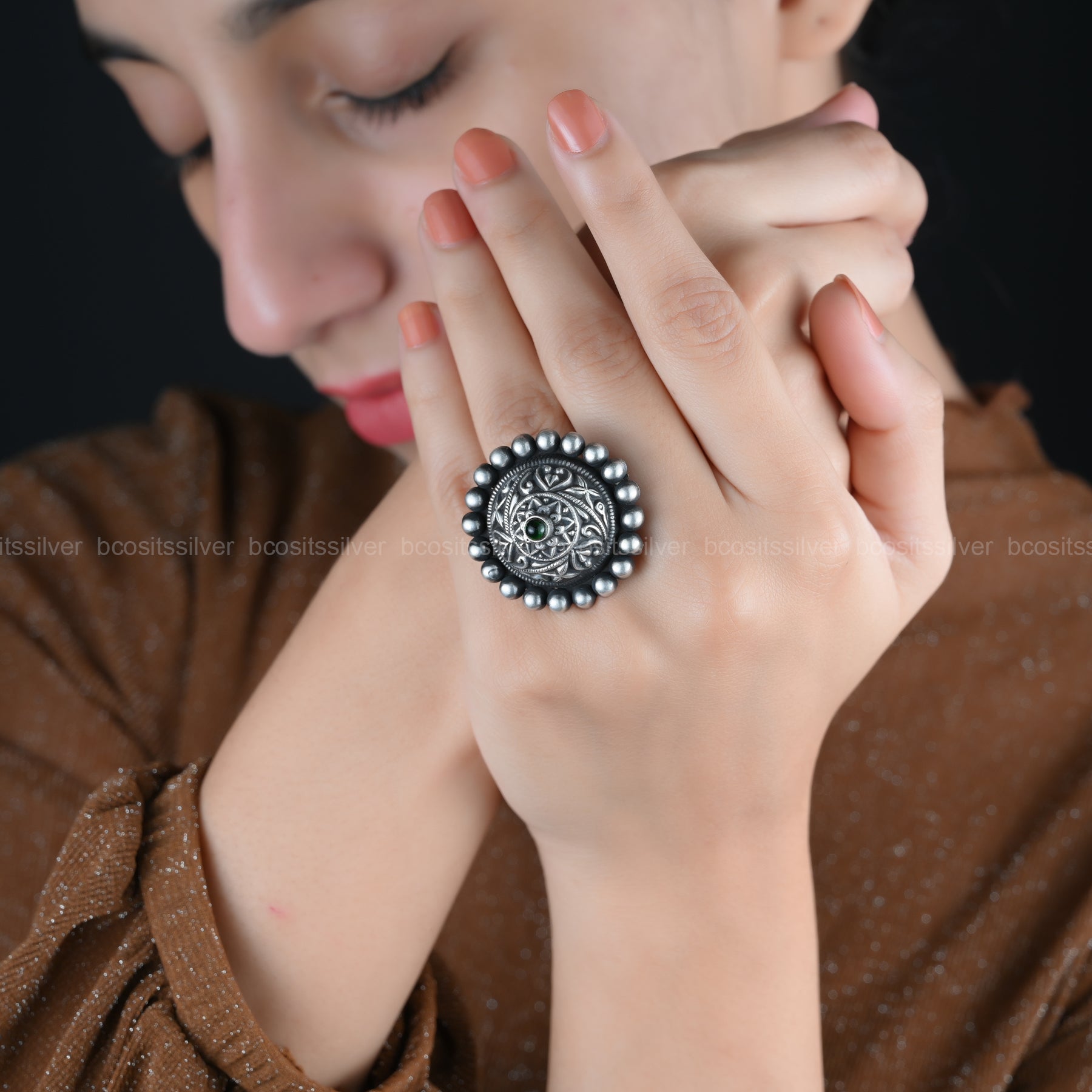 Oxidized Finger Ring - 1721
