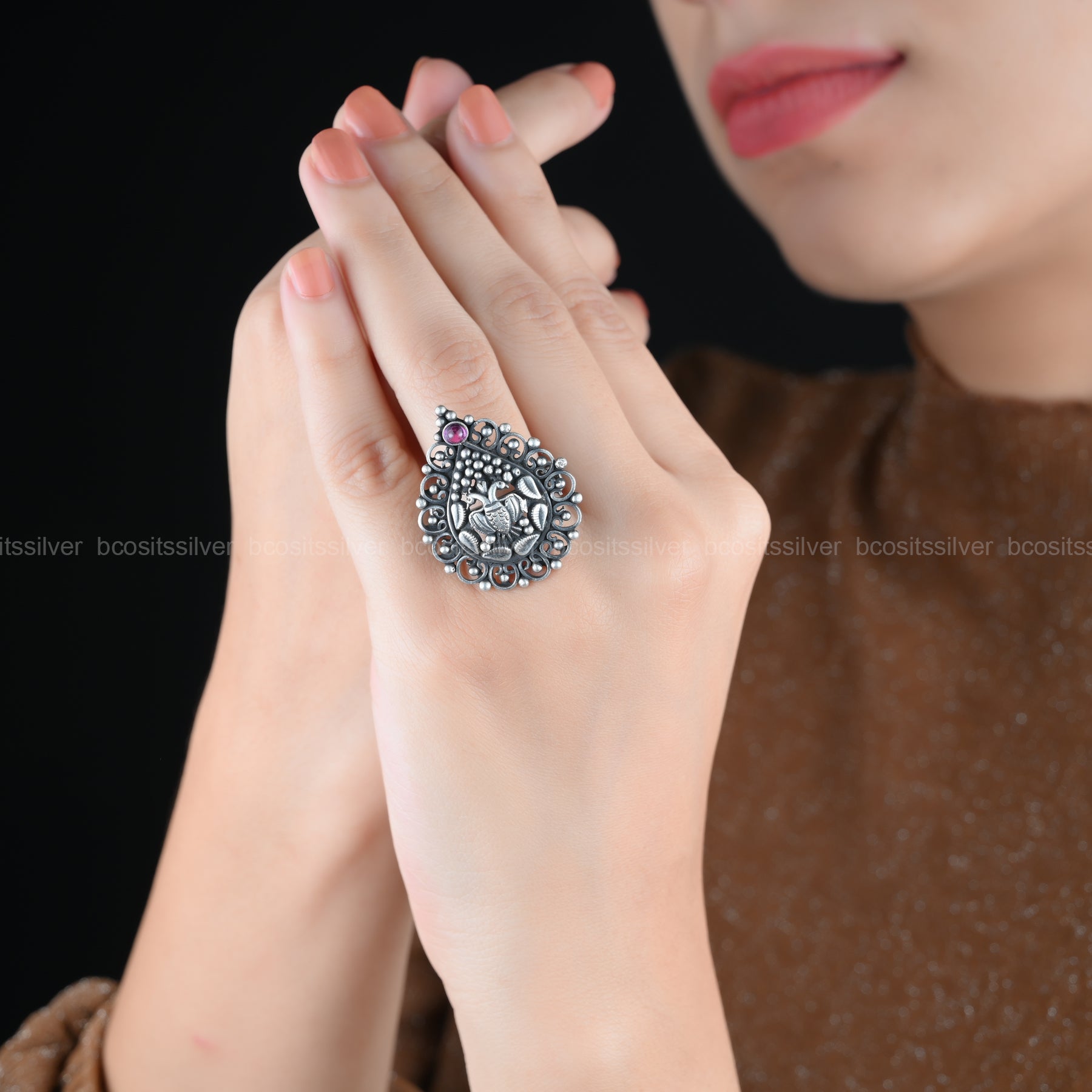 Oxidized Finger Ring - 1735