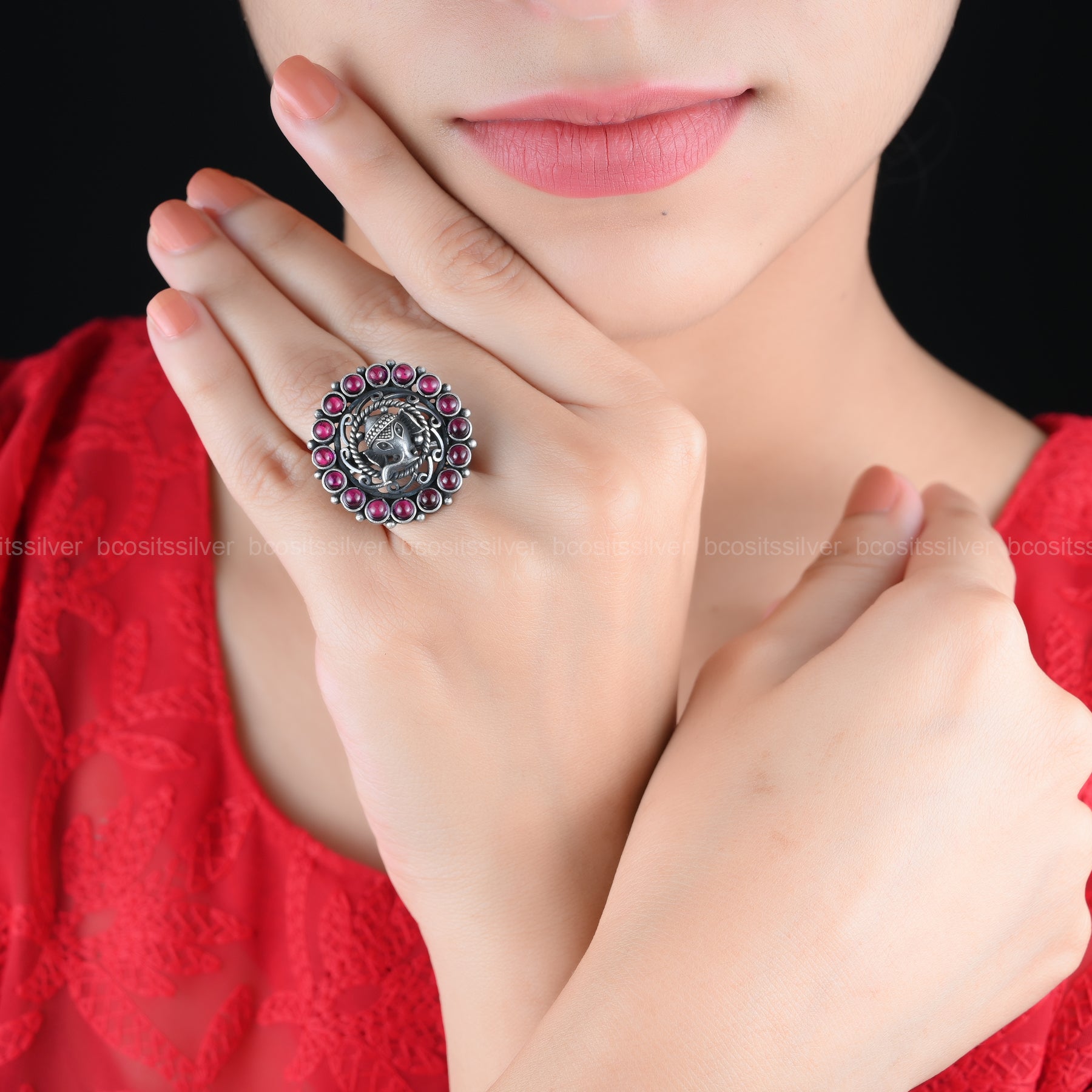 Oxidized Finger Ring - 1729