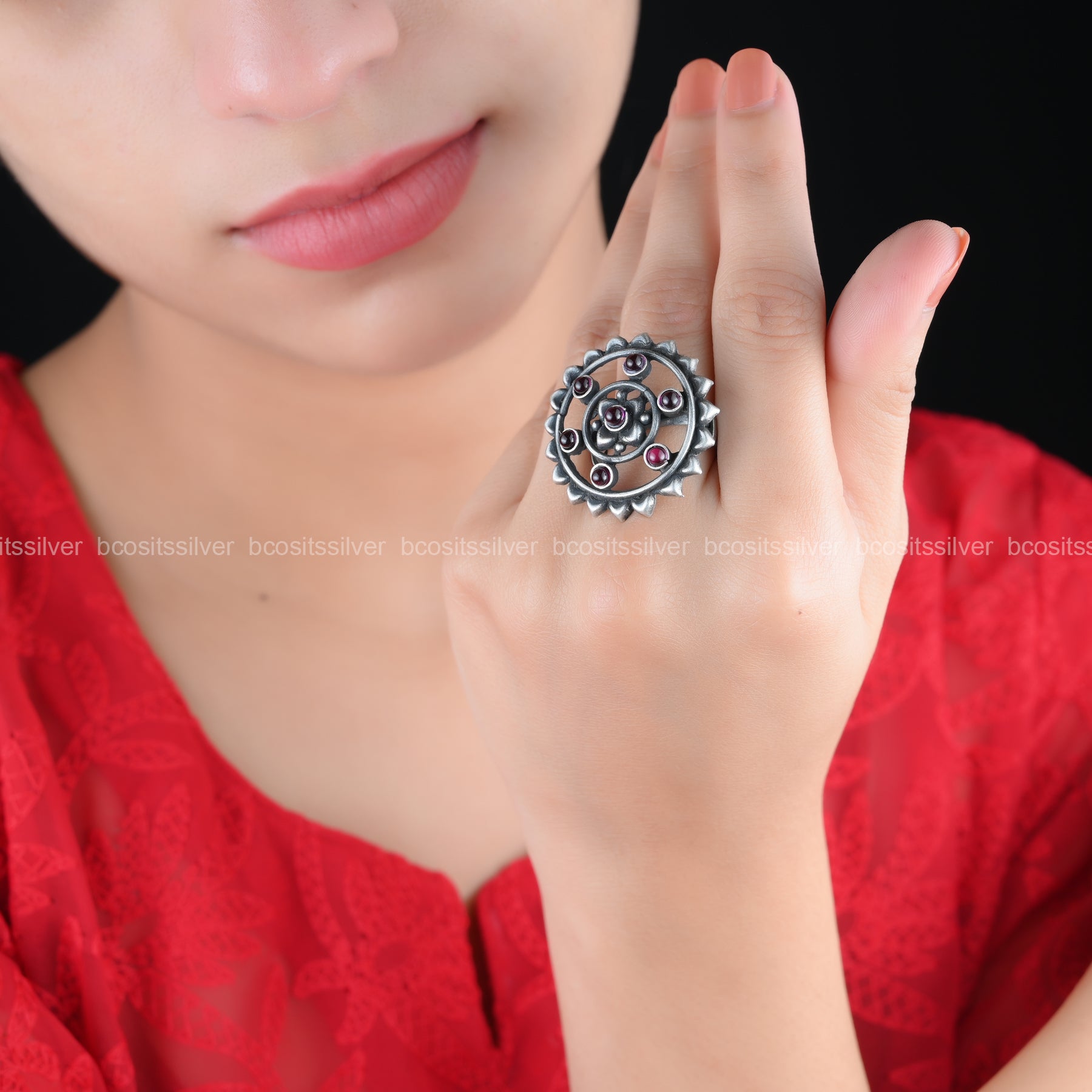 Oxidized Finger Ring - 1736