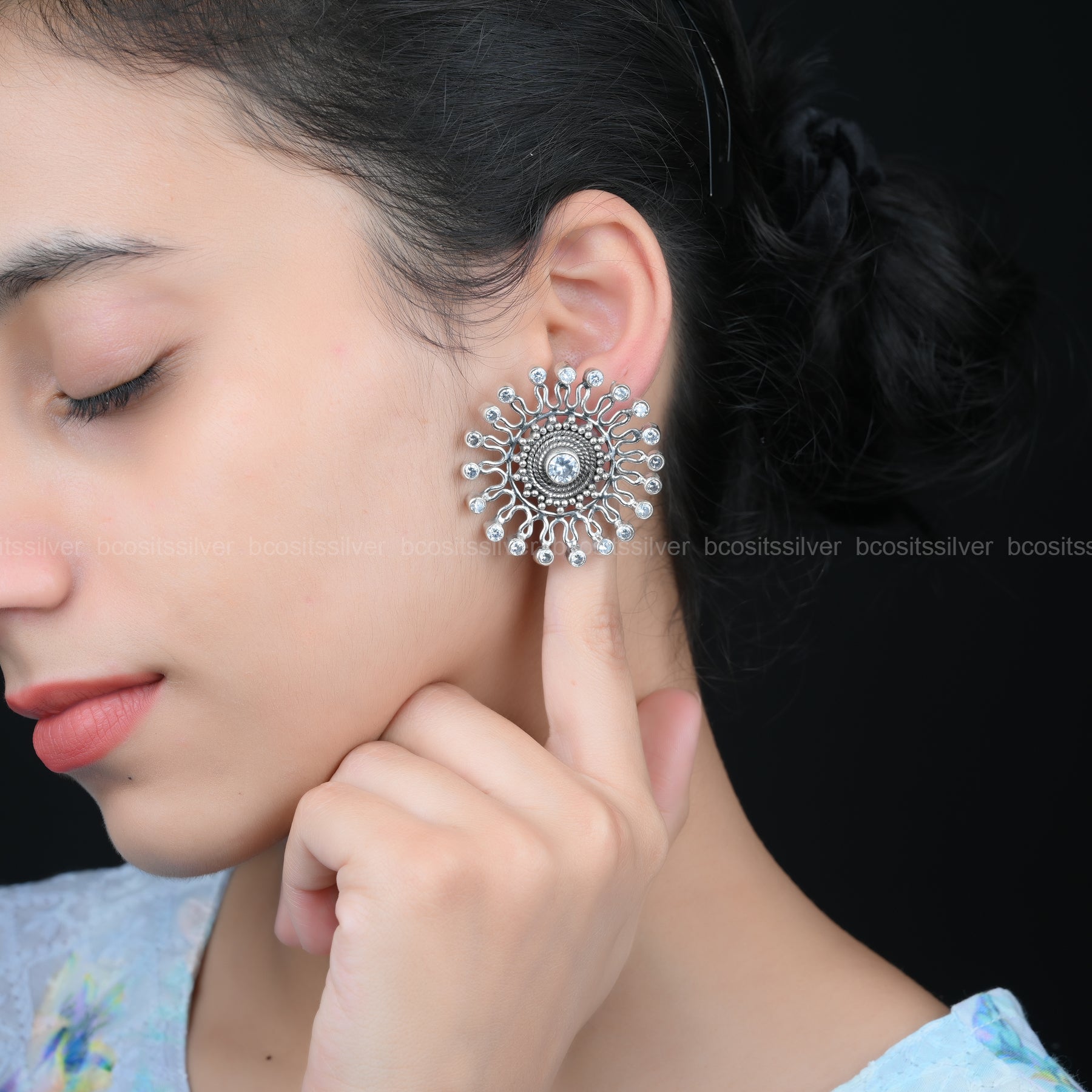 Oxidized Sanflower Earstud - 1711