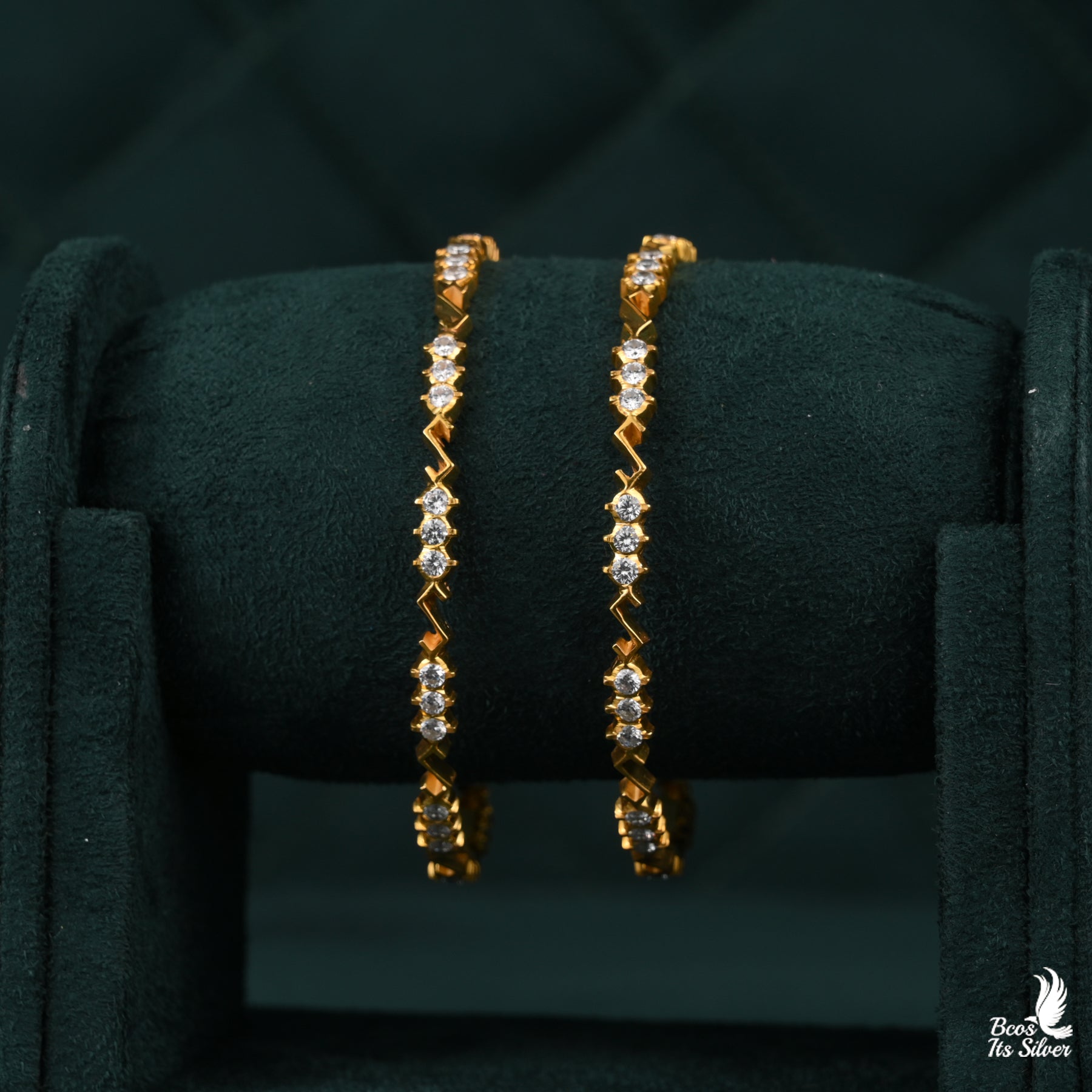 Pure 925 Silver Close settings bangle- 2521