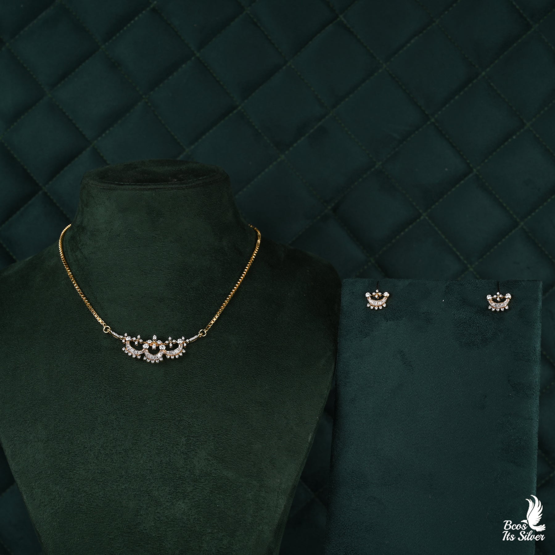 925 Silver Theia Gold Plated Pendant with chain set- 2497