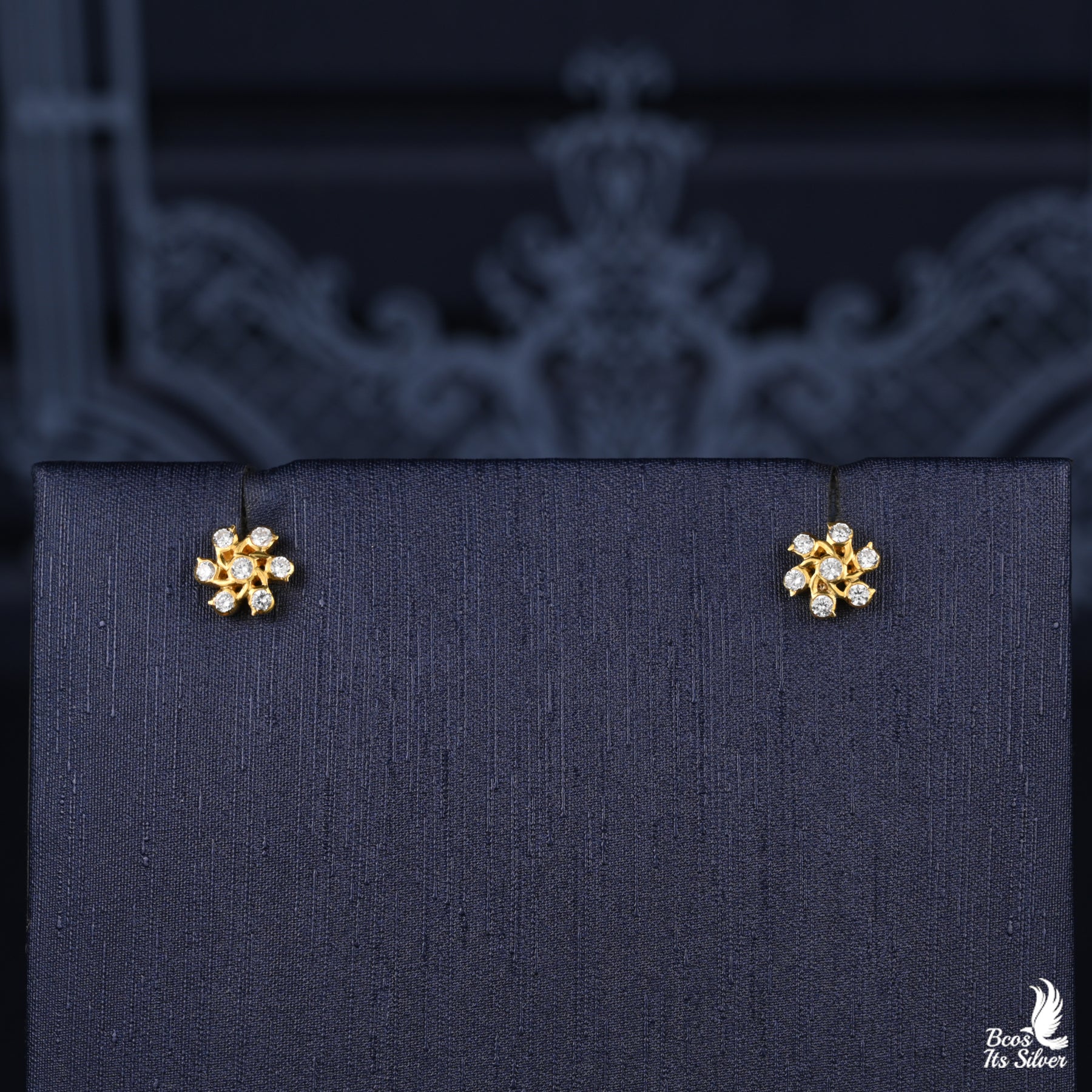 925 Silver Gold Plated Earstud - 2587