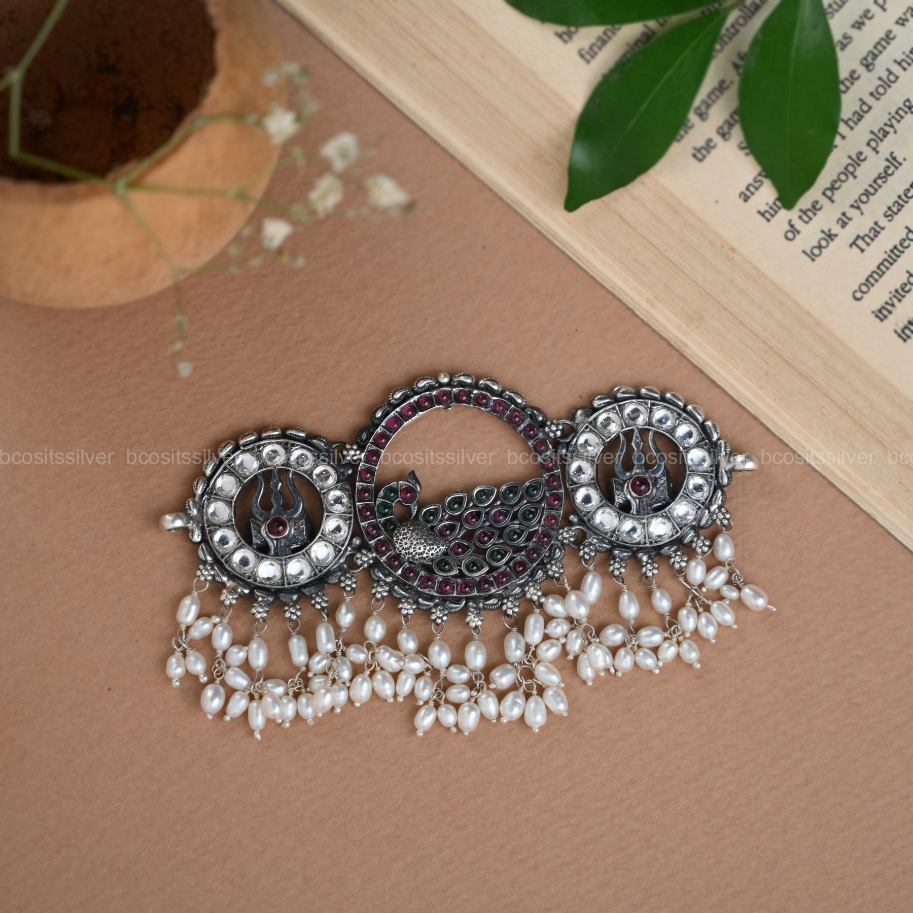 Oxidized Peacock Choker - 6673