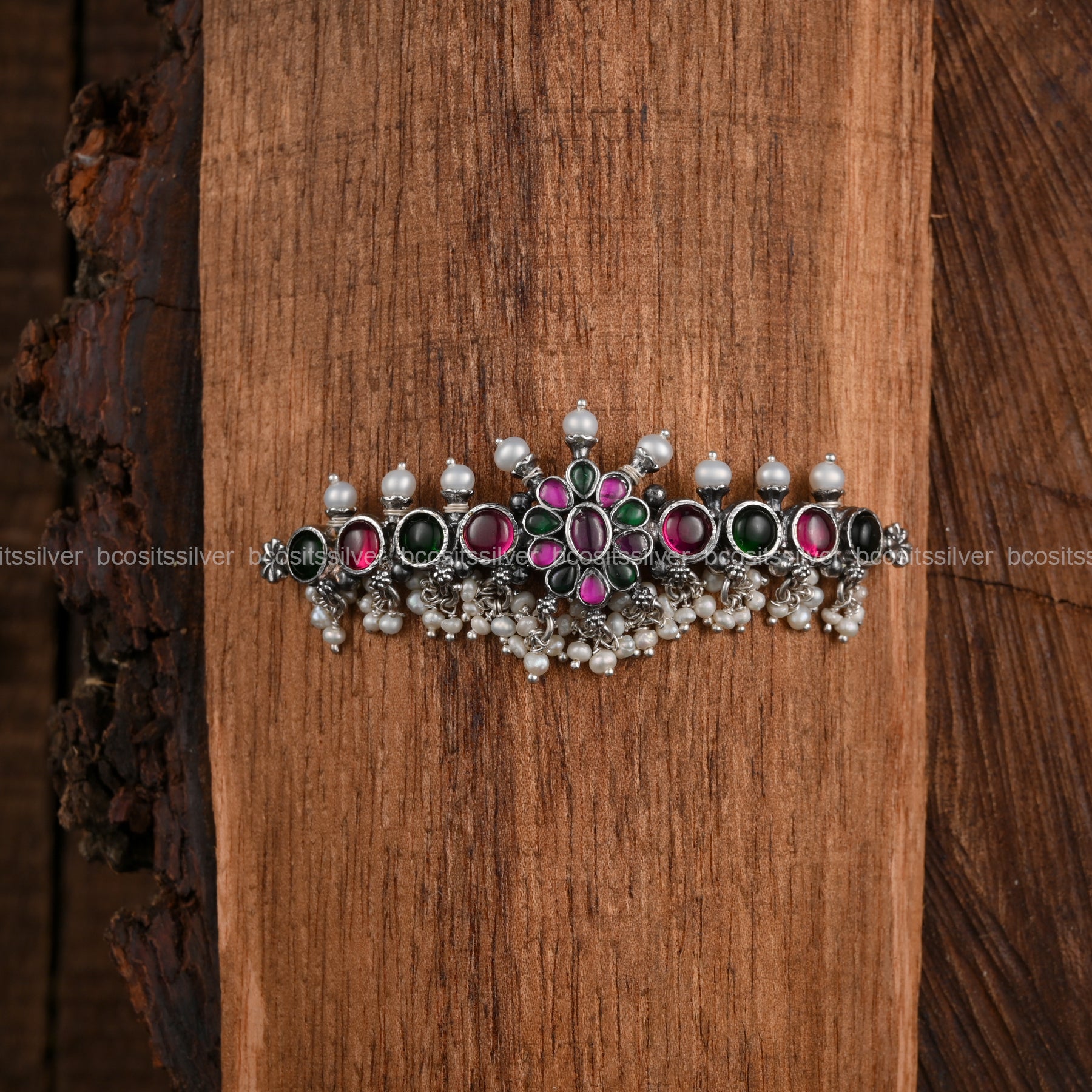 OXIDIZED RANI JASMINE CHOKER - 1327