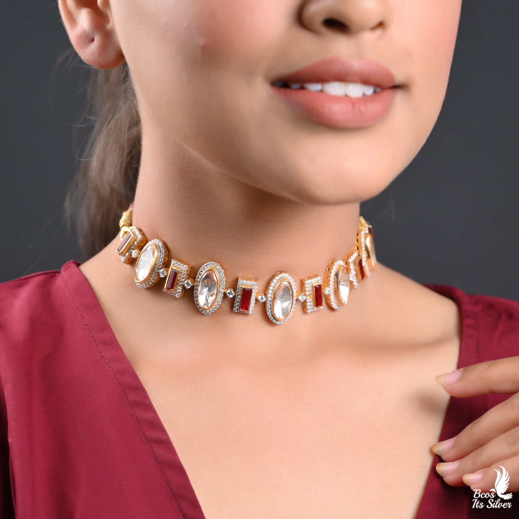 Gold Plated Polki Choker - 2670