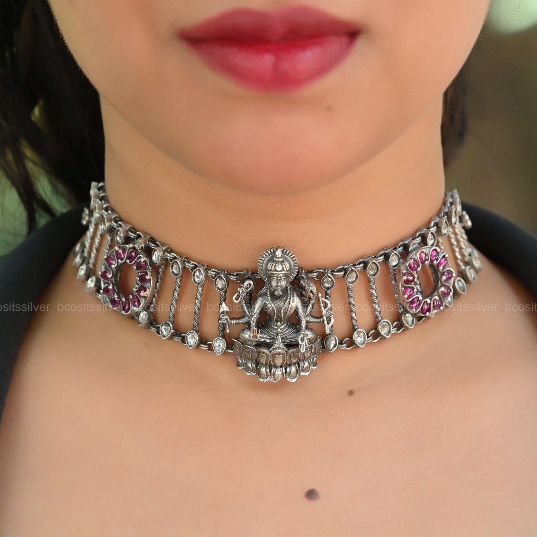OXIDIZED LORD VEERA LAKSHMI CHOKER - 1330