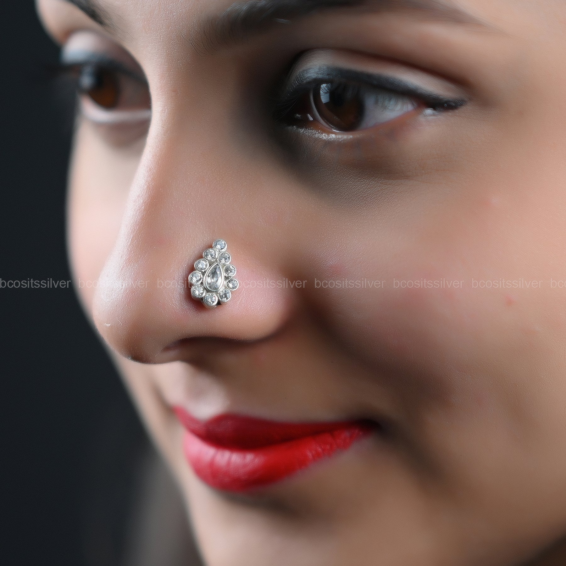 Silver Thilak Nosepin Wire - 0840