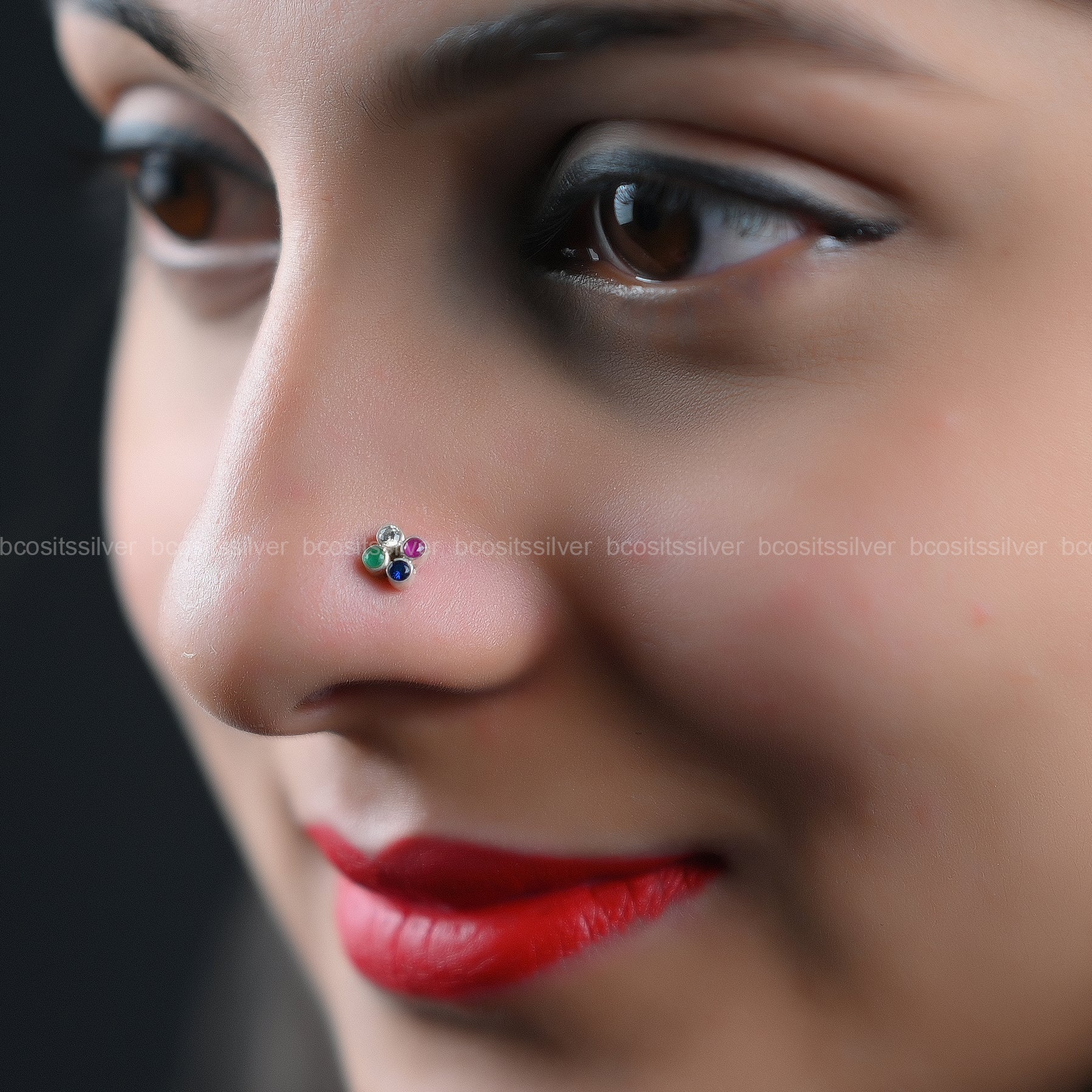 Silver Square Shaped Nosepin - 5492