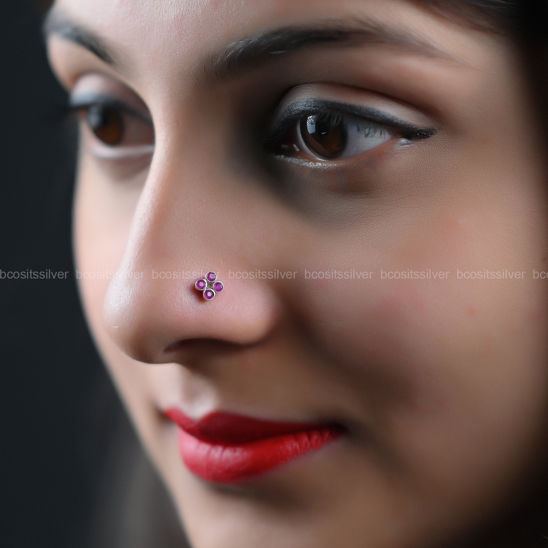 Silver Square shaped Nosepin Wire - 0838