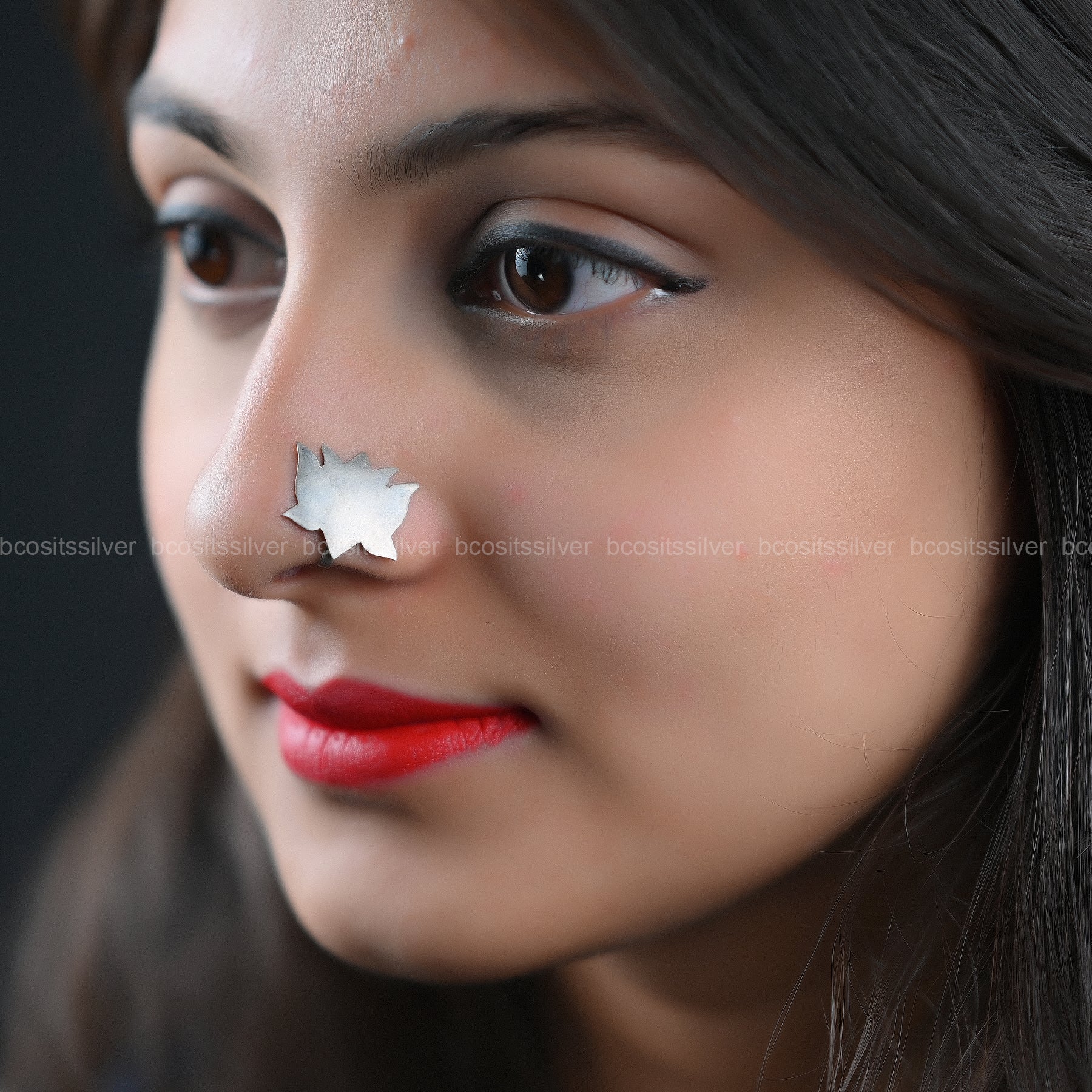 Silver Lotus Nosepin Clip on - 0814