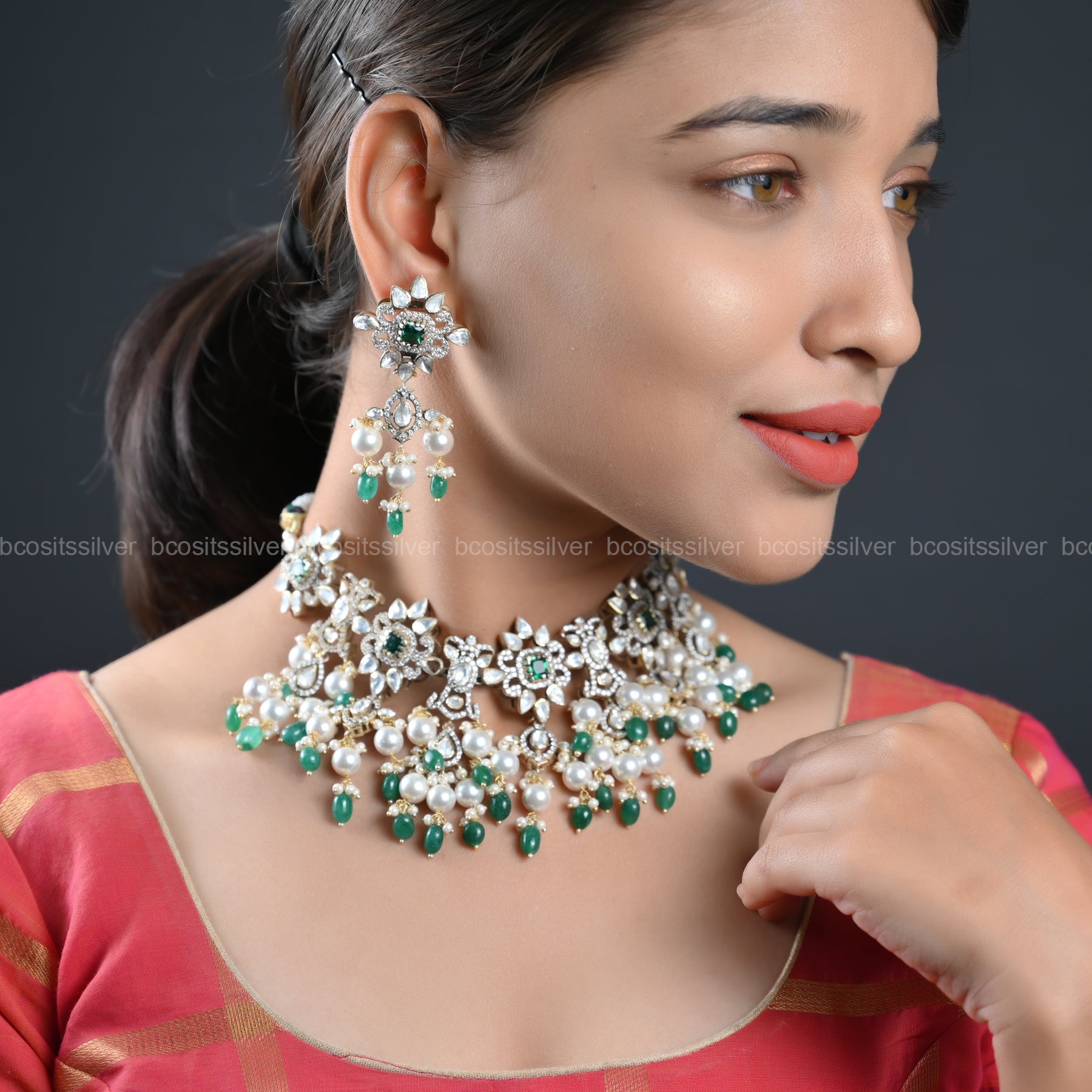 Victorian Choker with Earring - 781