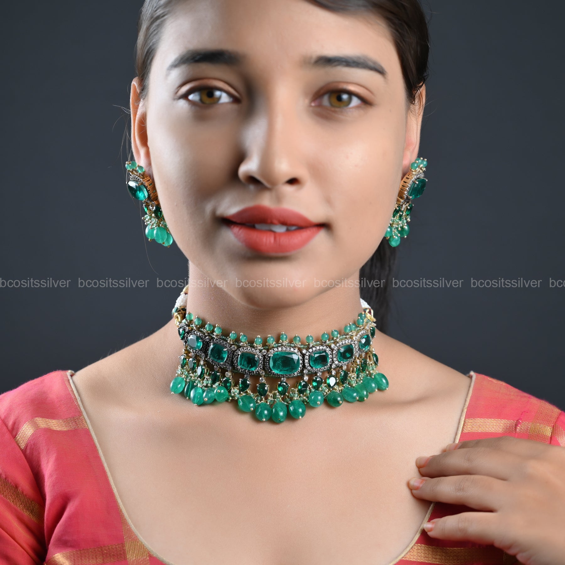 Victorian Choker with Earring - 785