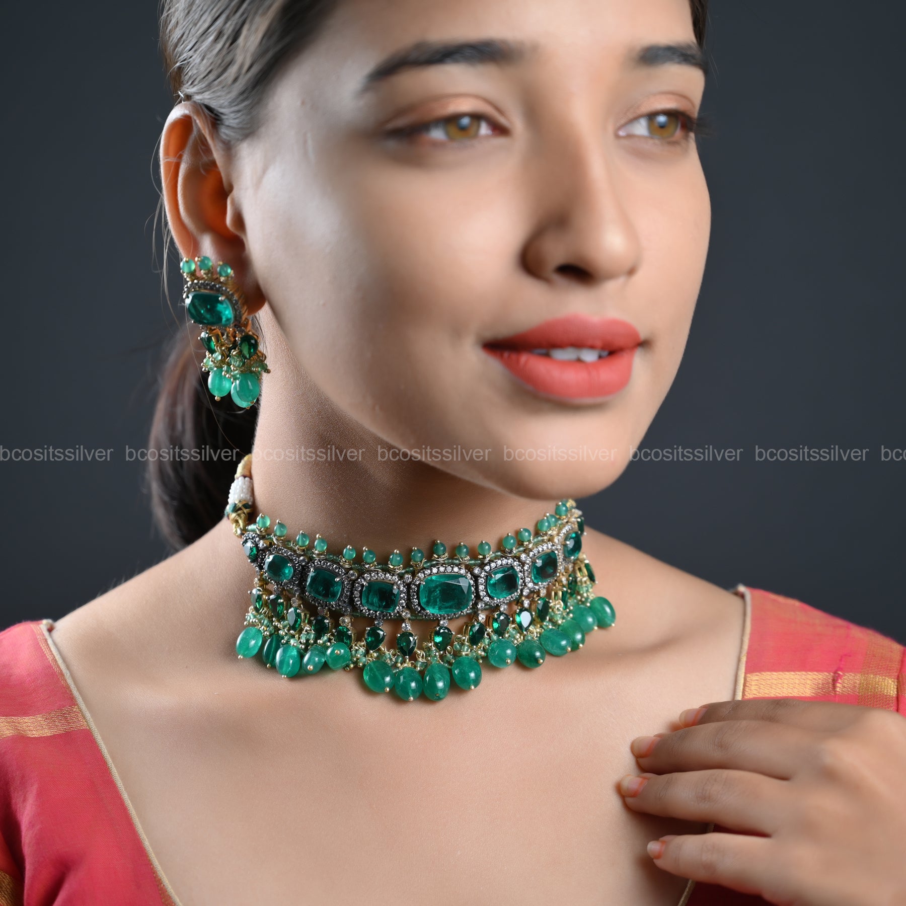 Victorian Choker with Earring - 785