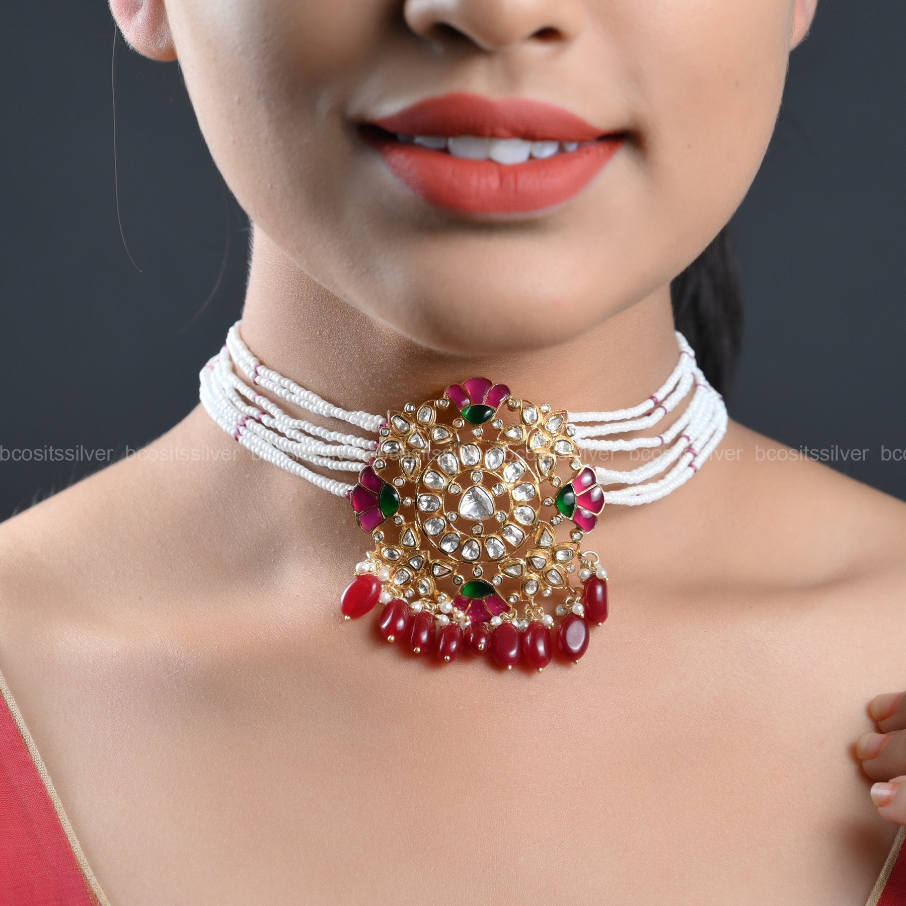 Pure 925 Silver Beads Choker - 820