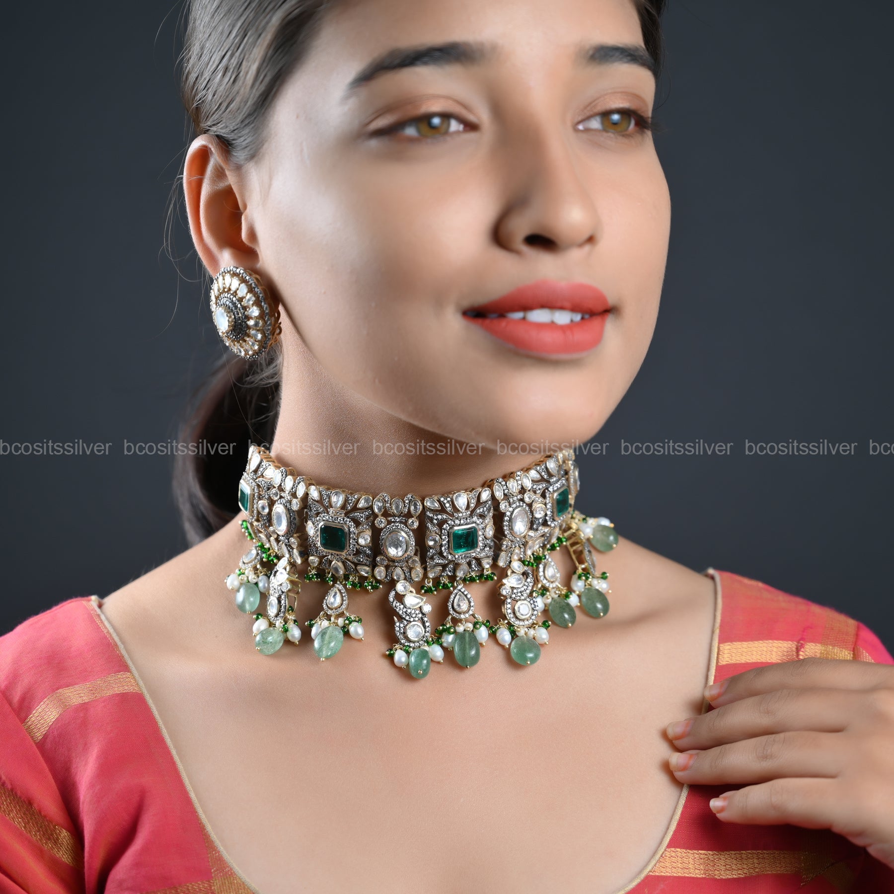 Victorian Choker with Earring - 789