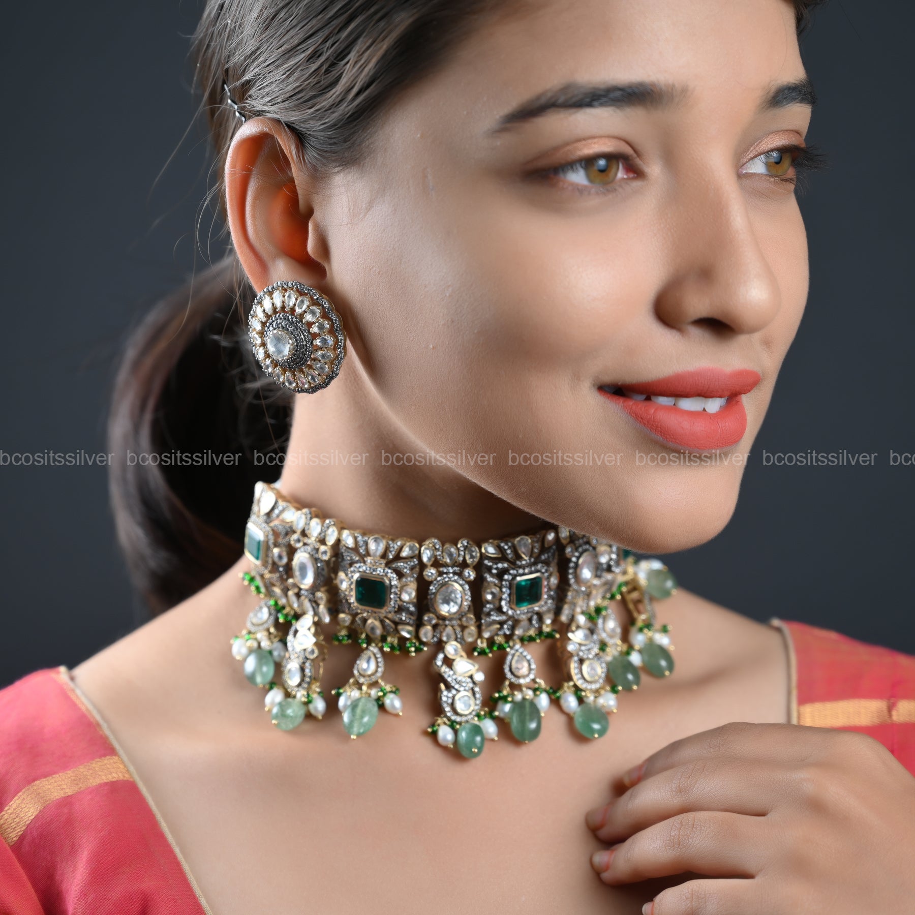 Victorian Choker with Earring - 789
