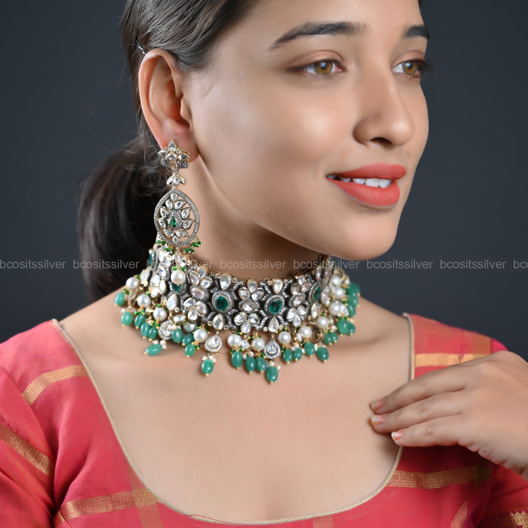 Victorian Choker with Earring- 787