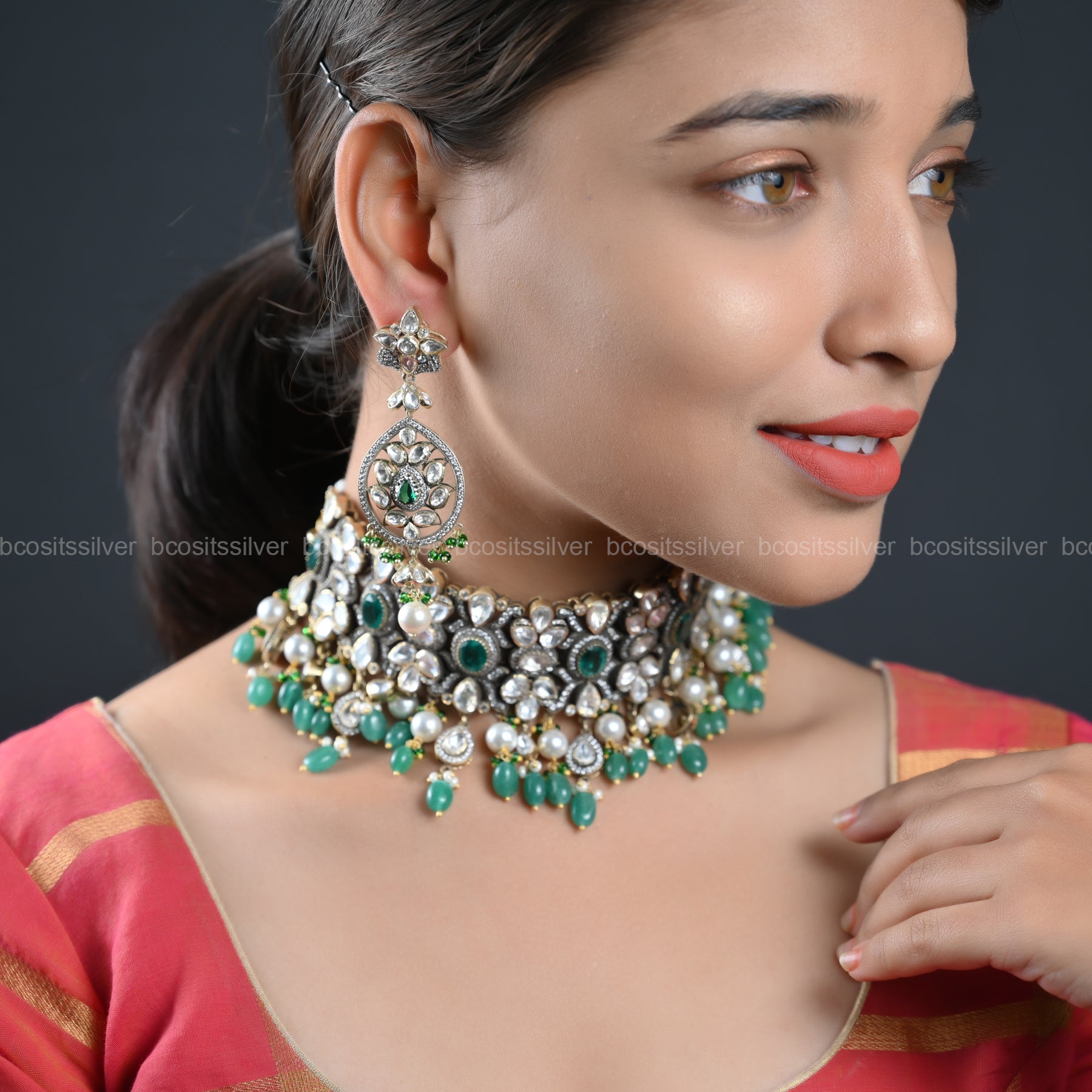 Victorian Choker with Earring- 787