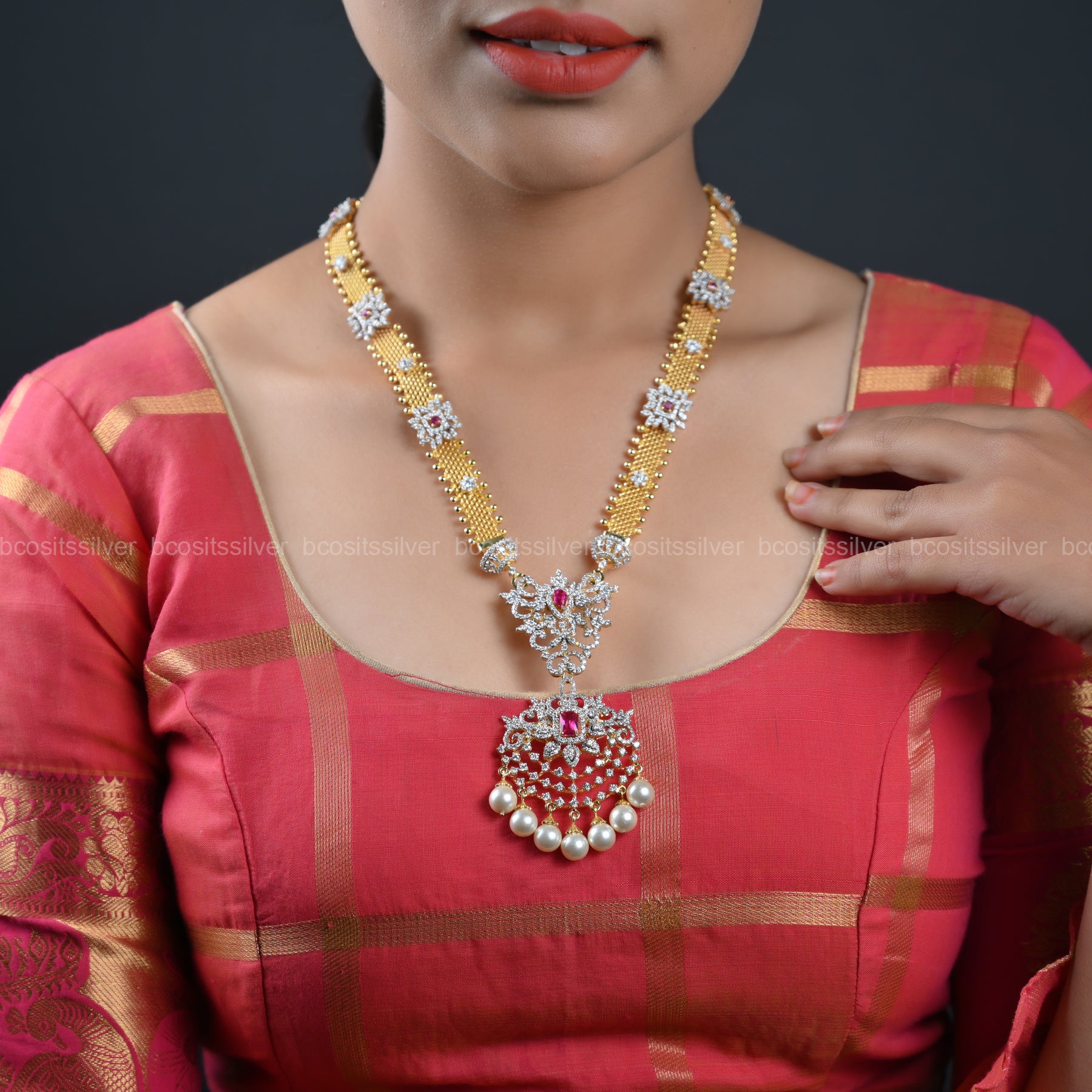 Theia Diamond Look Necklace - 801 - ( MADE TO ORDER )