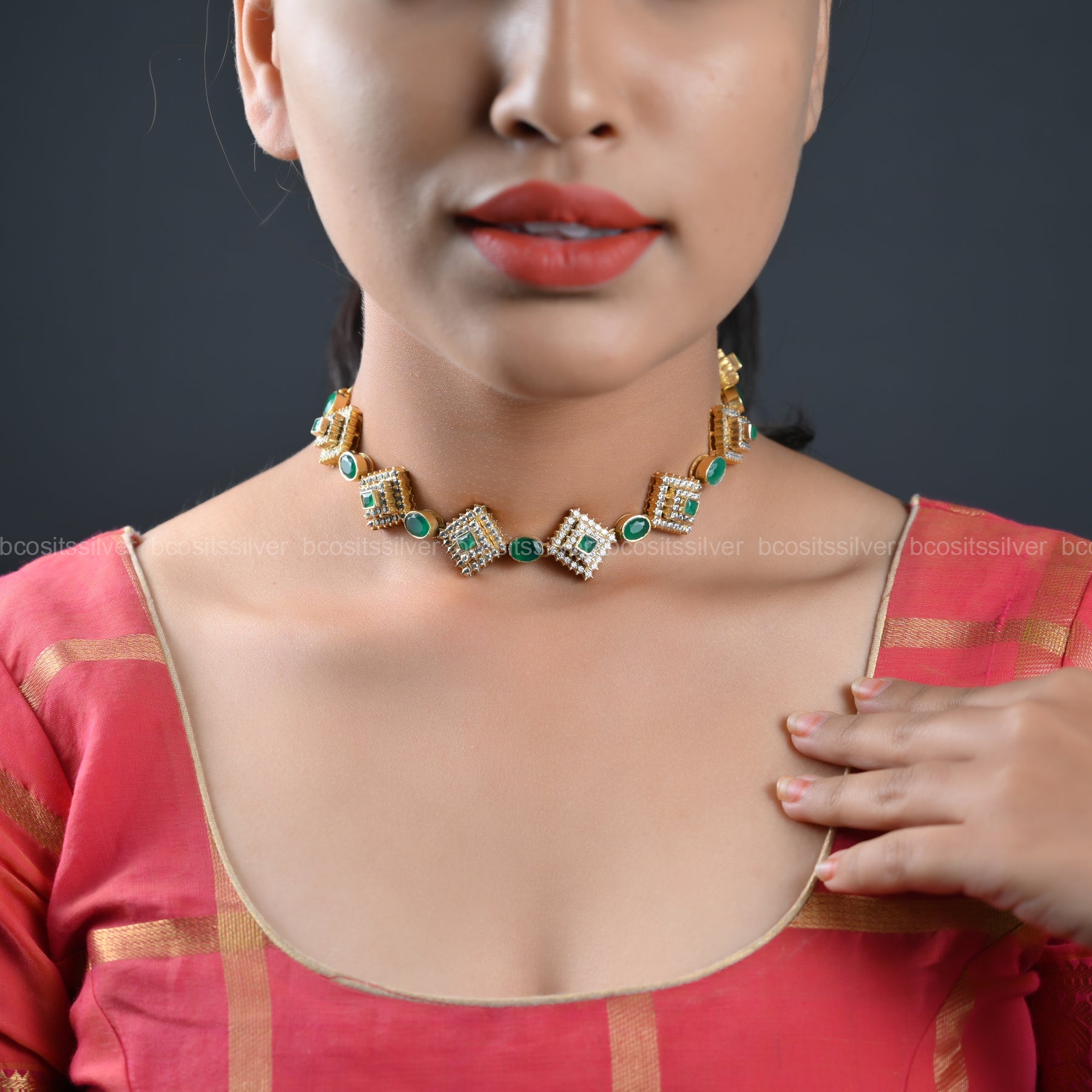 925 Silver Close Setting Neckpiece - 775