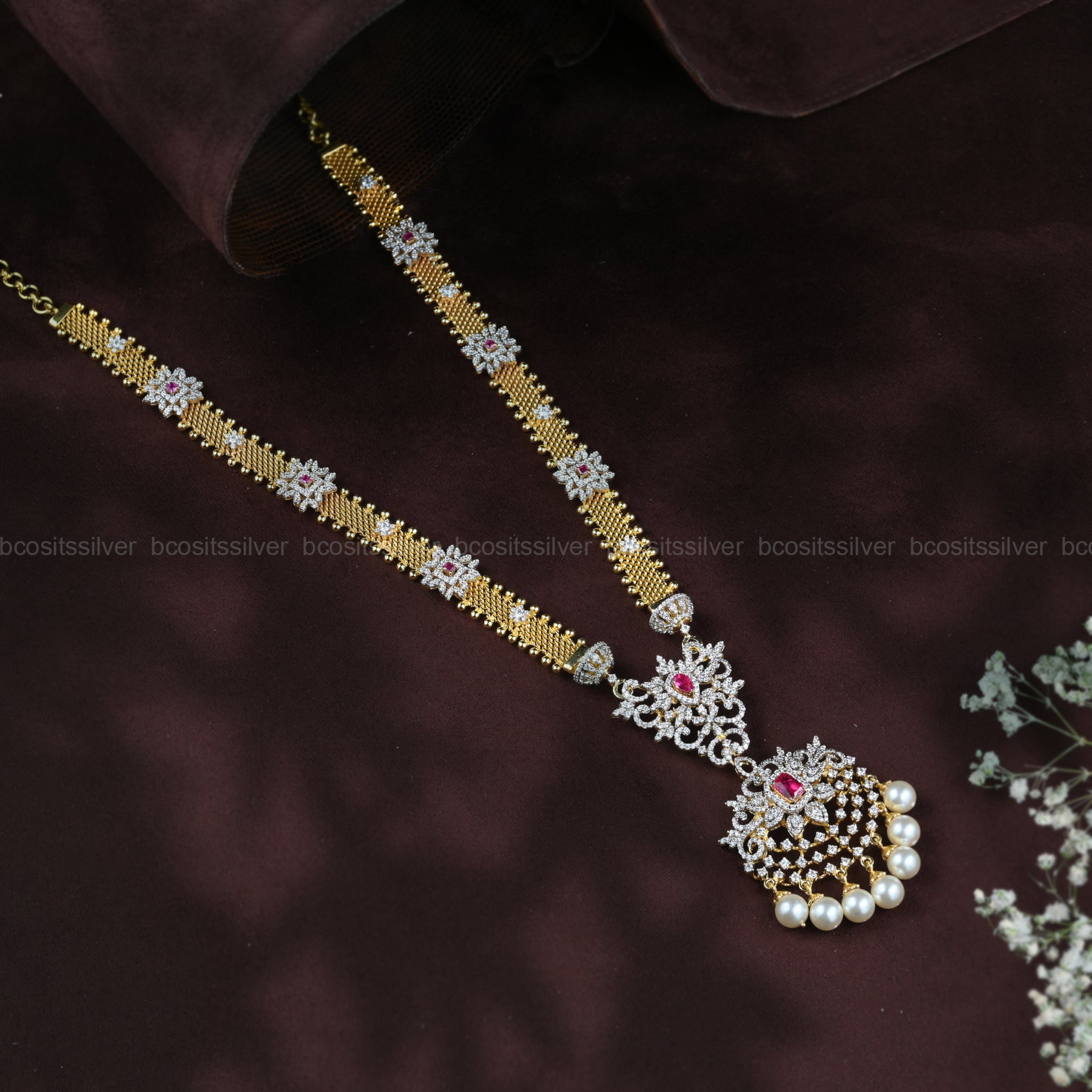 Theia Diamond Look Necklace - 801 - ( MADE TO ORDER )