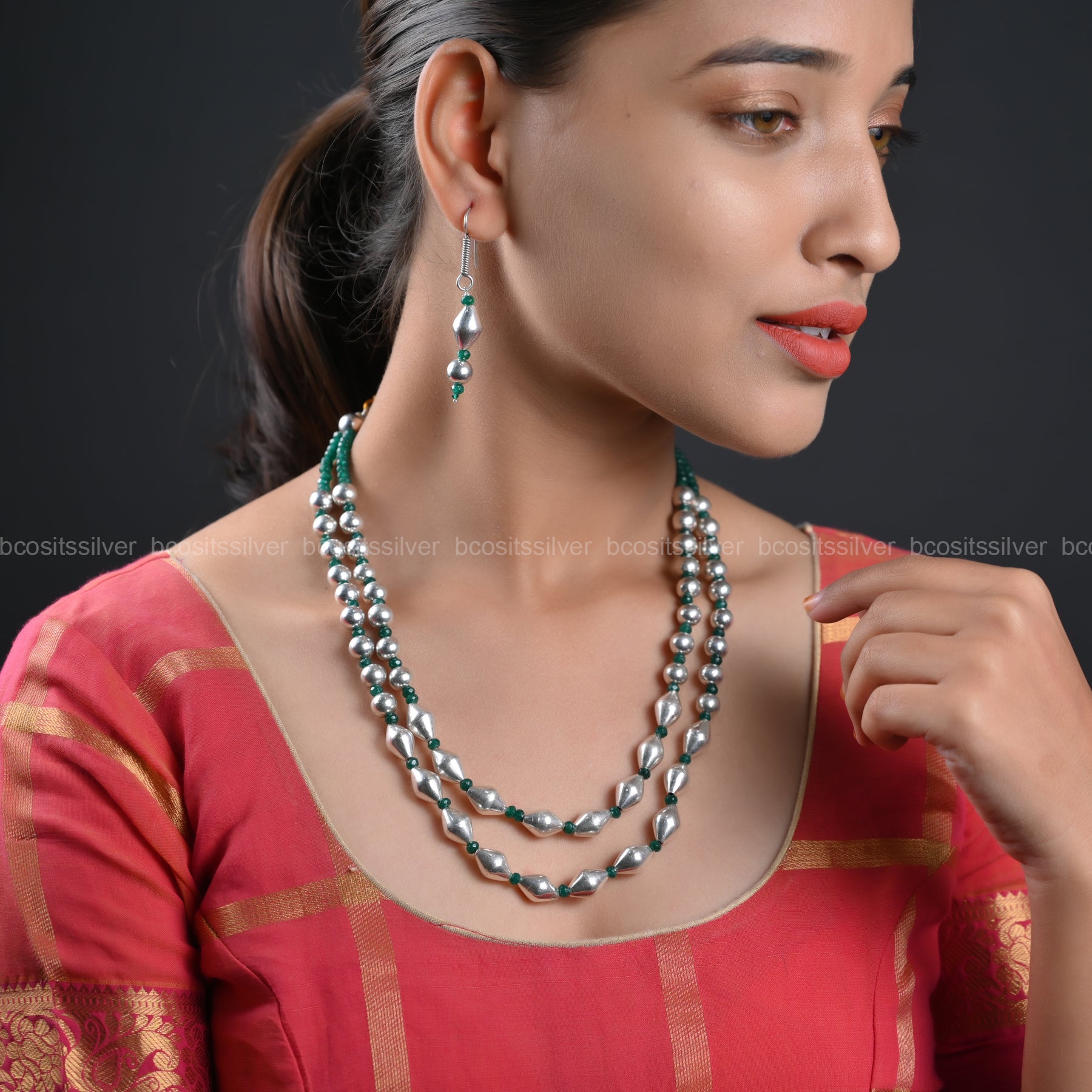 PURE 925 SILVER BEADS HARAM - 2284