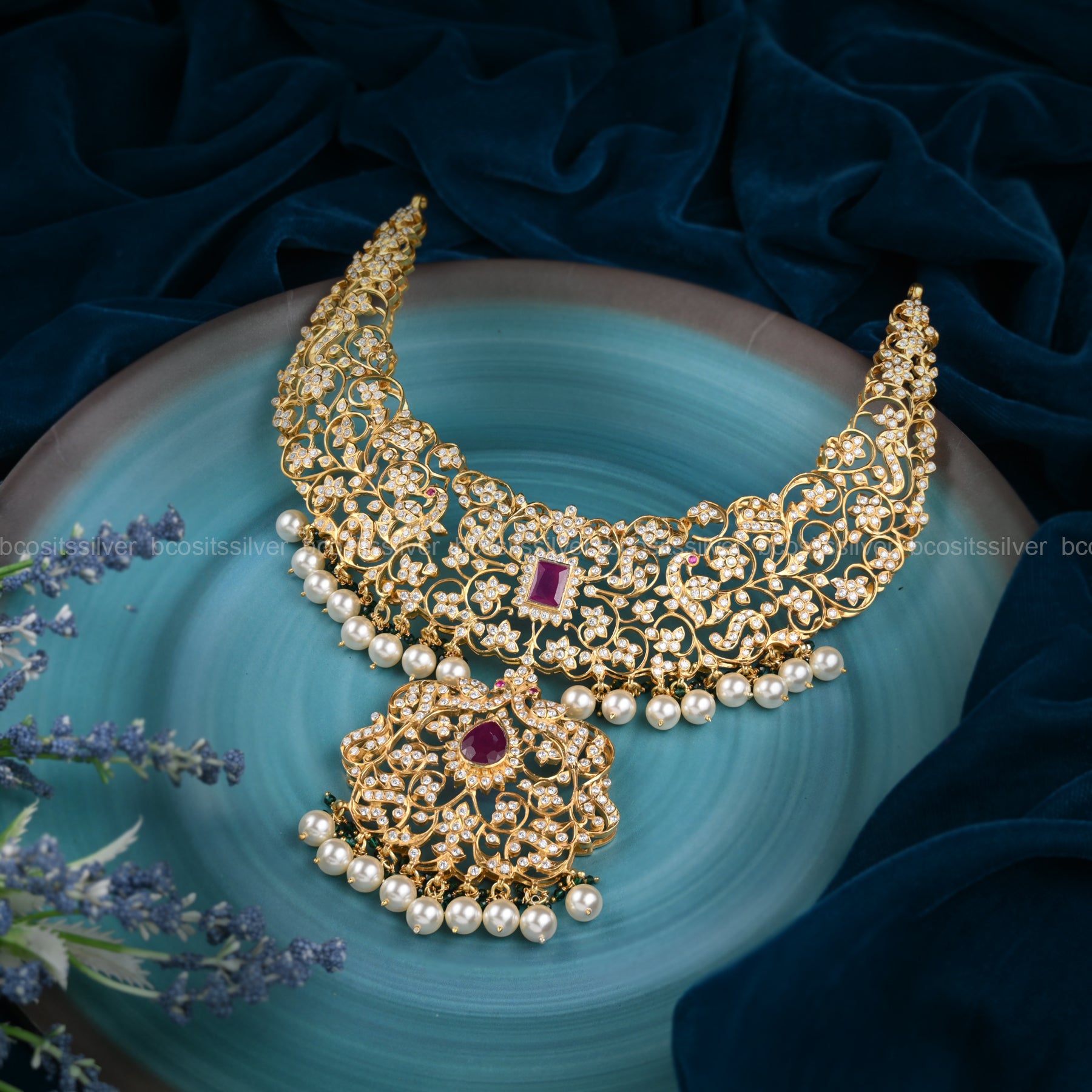 925 Silver Gold Plated Necklace - 2154