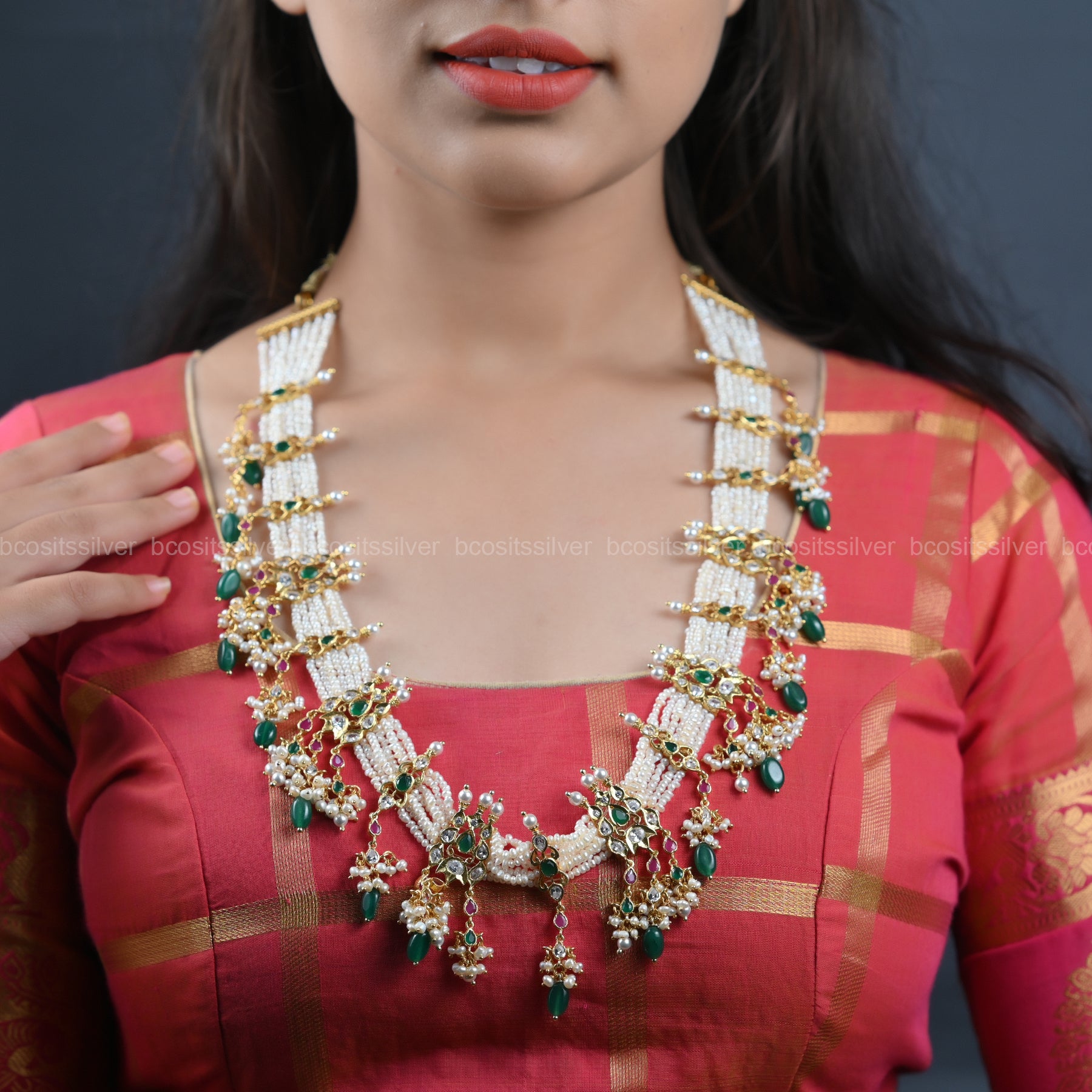 925 Silver Navaratri Guttapusalu Haram - 7029