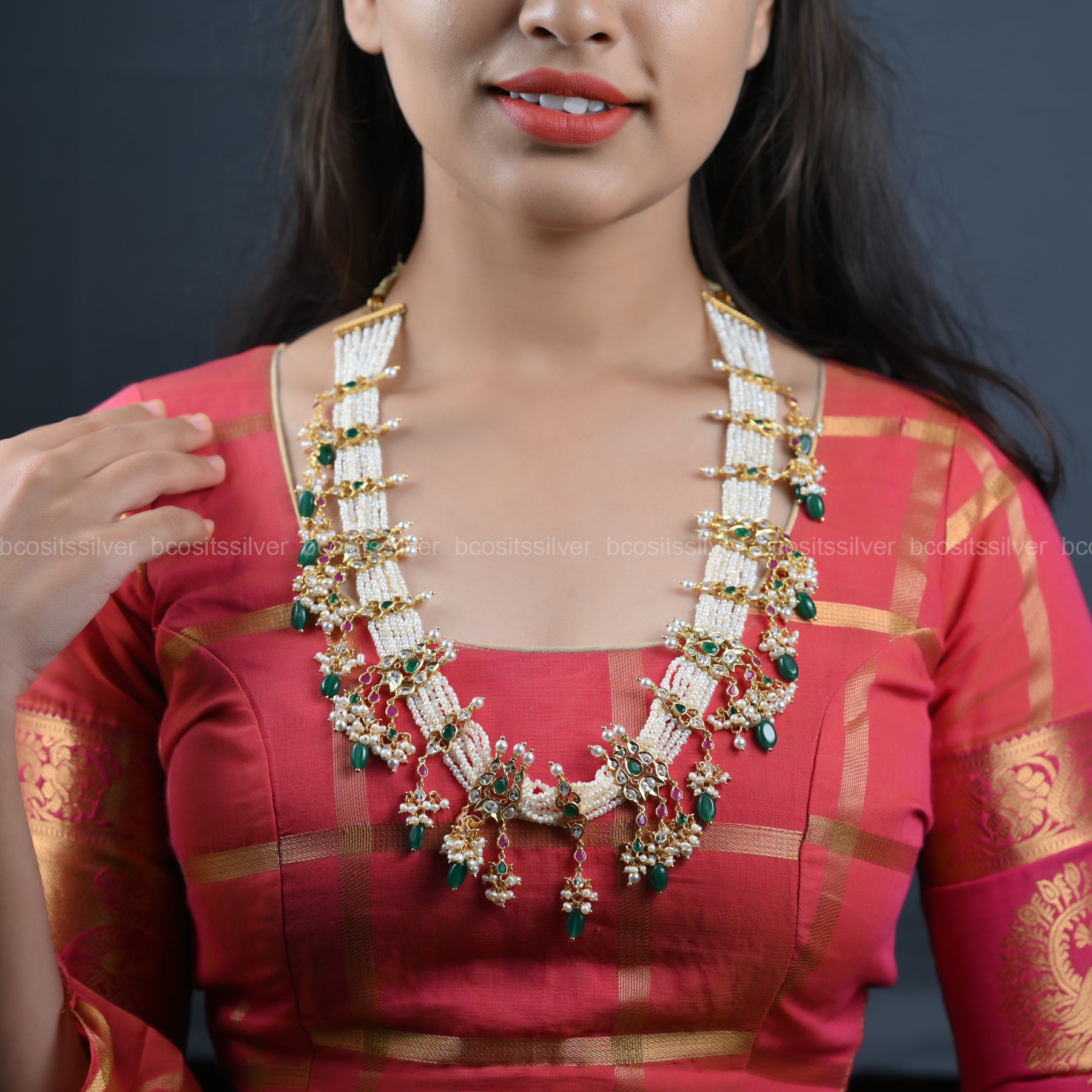 925 Silver Navaratri Guttapusalu Haram - 7029