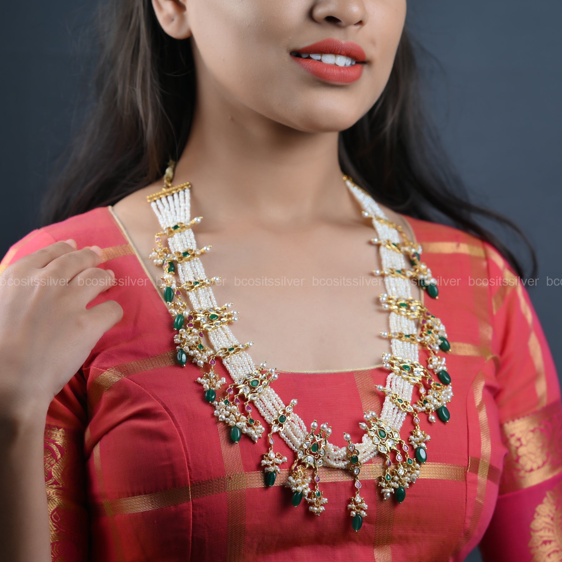 925 Silver Navaratri Guttapusalu Haram - 7029