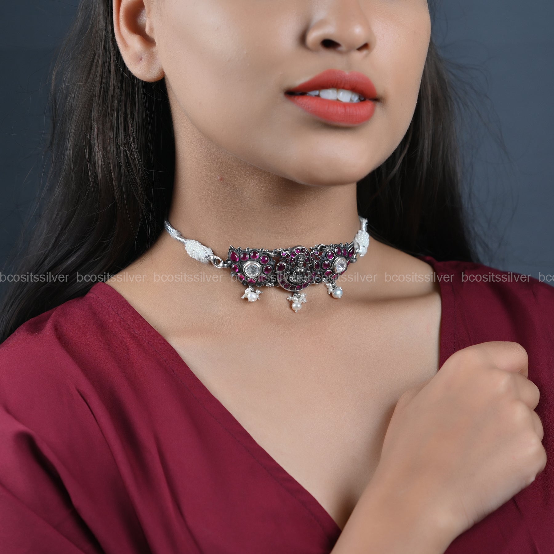 Oxidized Lakshmi Choker - 6667