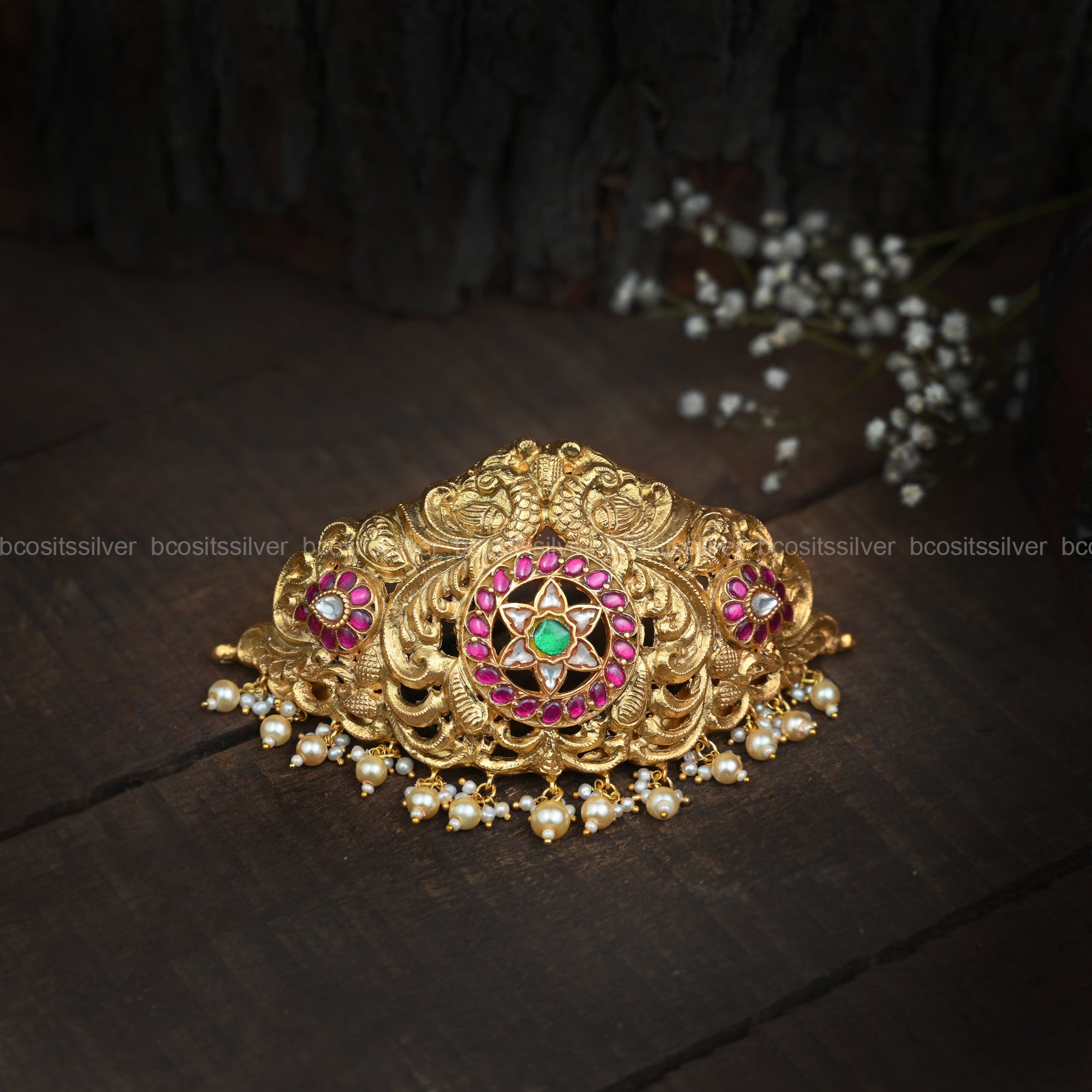 Gold Plated Peacock Choker - 5110