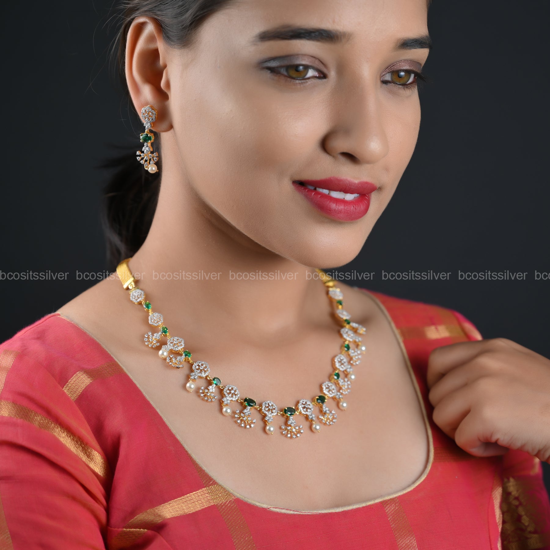 Theia Diamond Look Necklace - 081 - ( MADE TO ORDER )