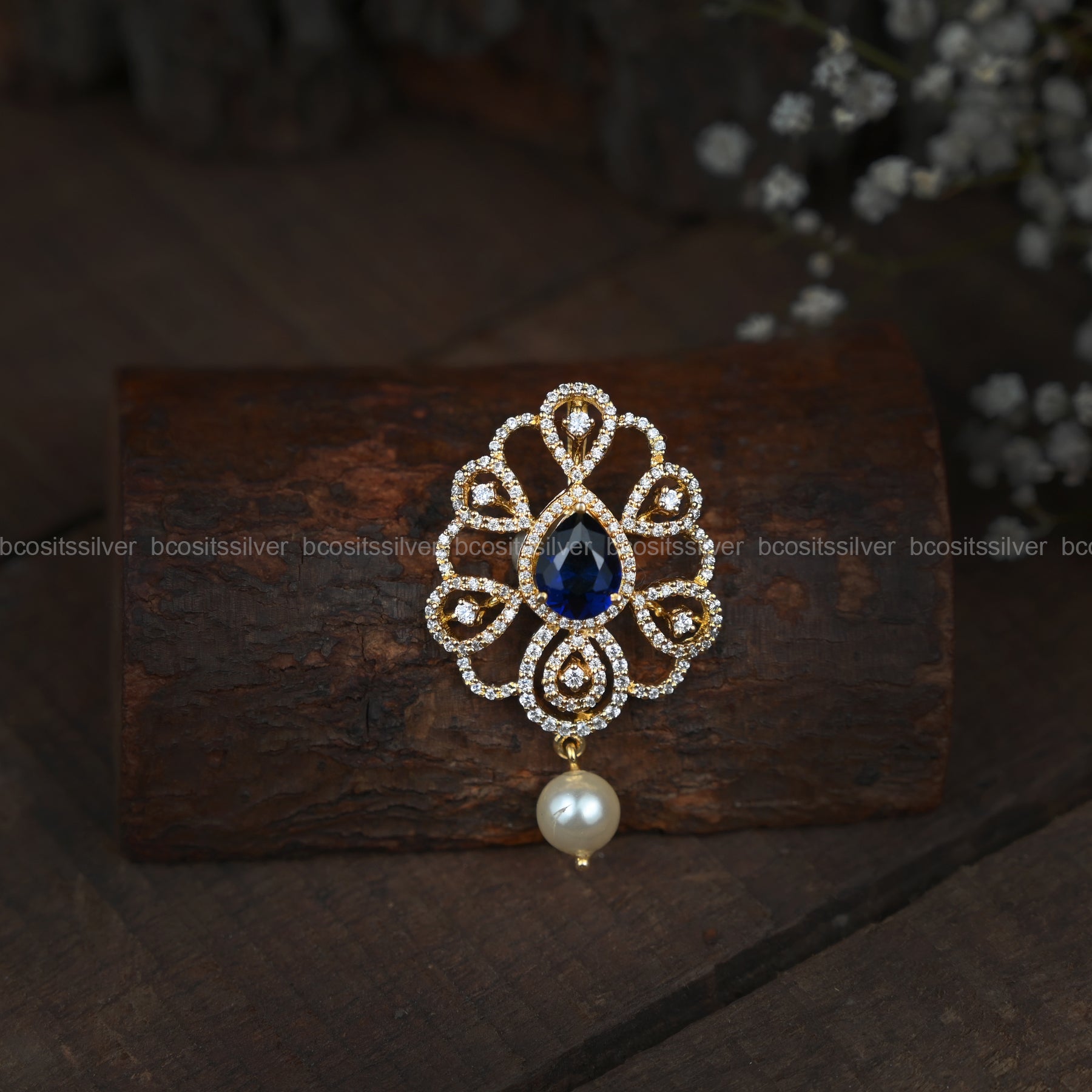 Theia Diamond look Pendant / Tikka - 5596 - (MADE TO ORDER)