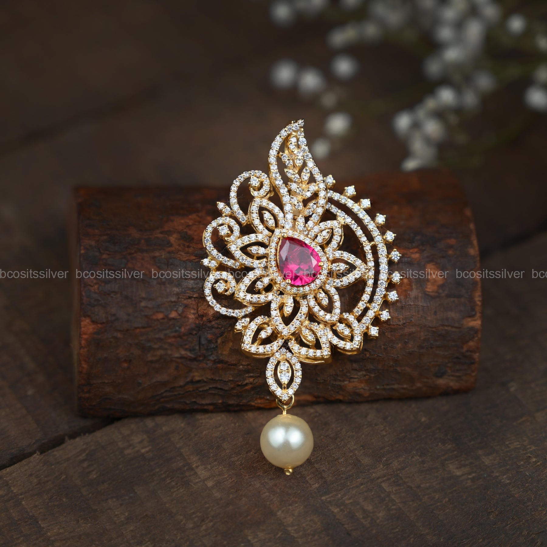 Theia Diamond look Pendant / Tikka - 5864 - ( MADE TO ORDER )