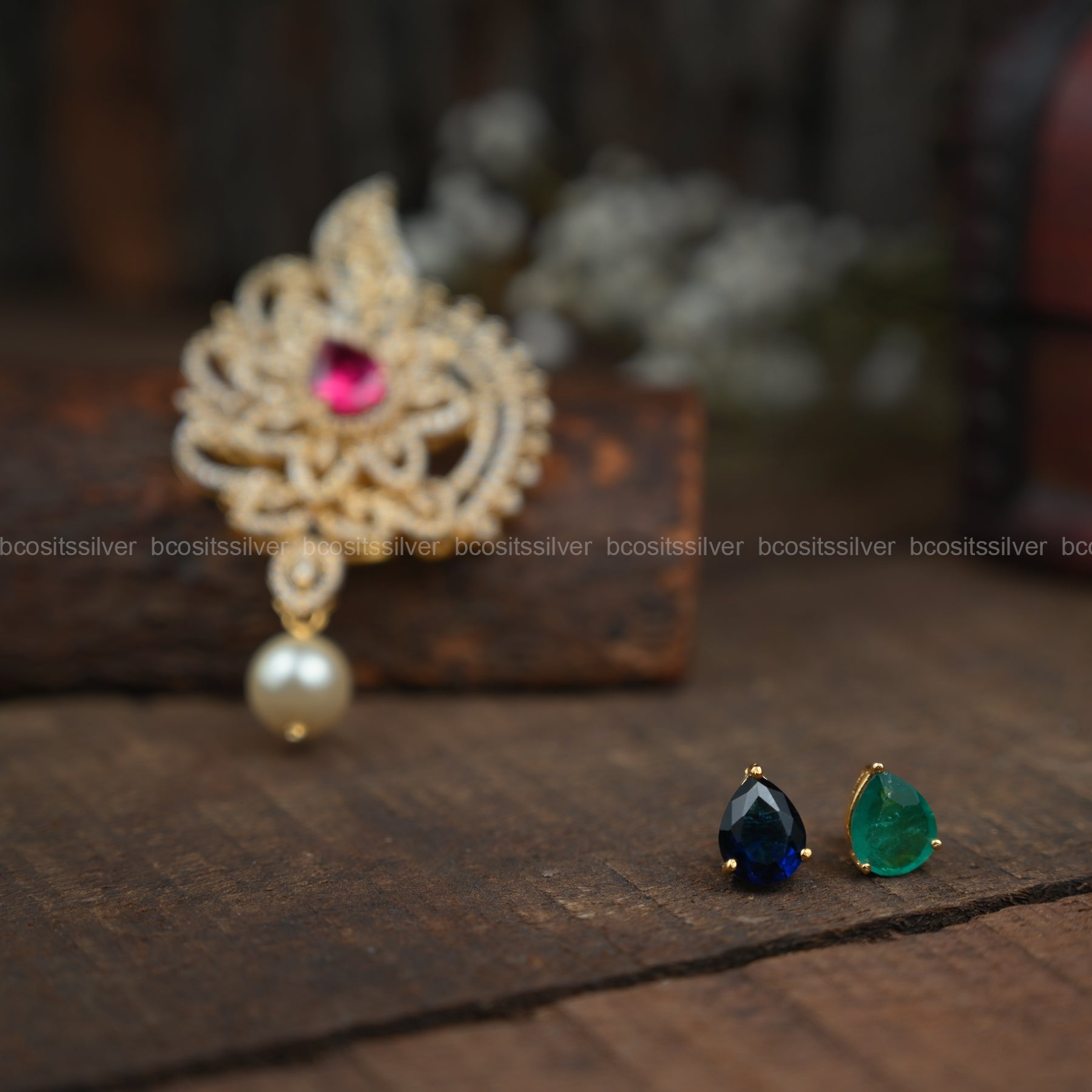 Theia Diamond look Pendant / Tikka - 5864 - ( MADE TO ORDER )