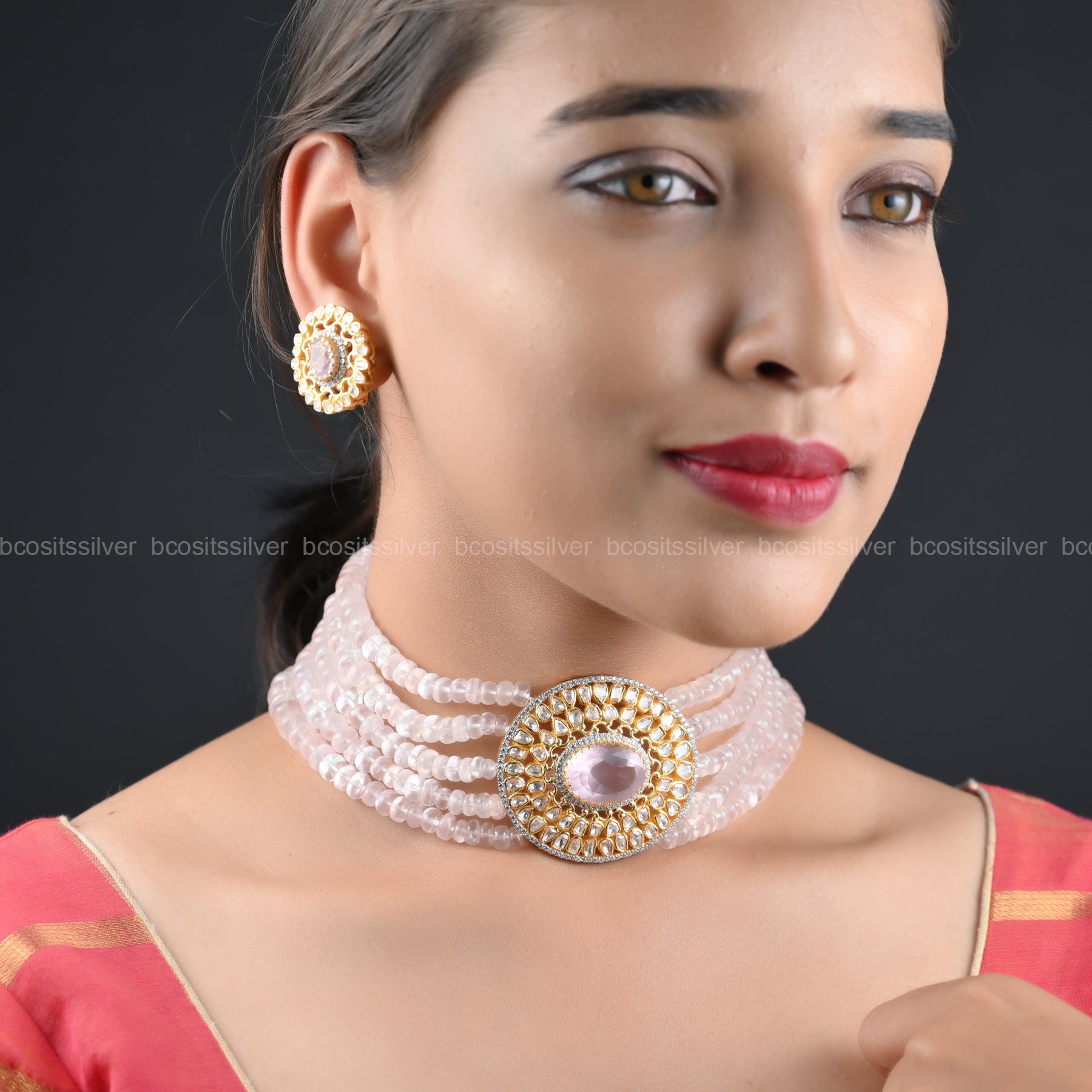 Pure 925 Silver Beads Choker - 0120