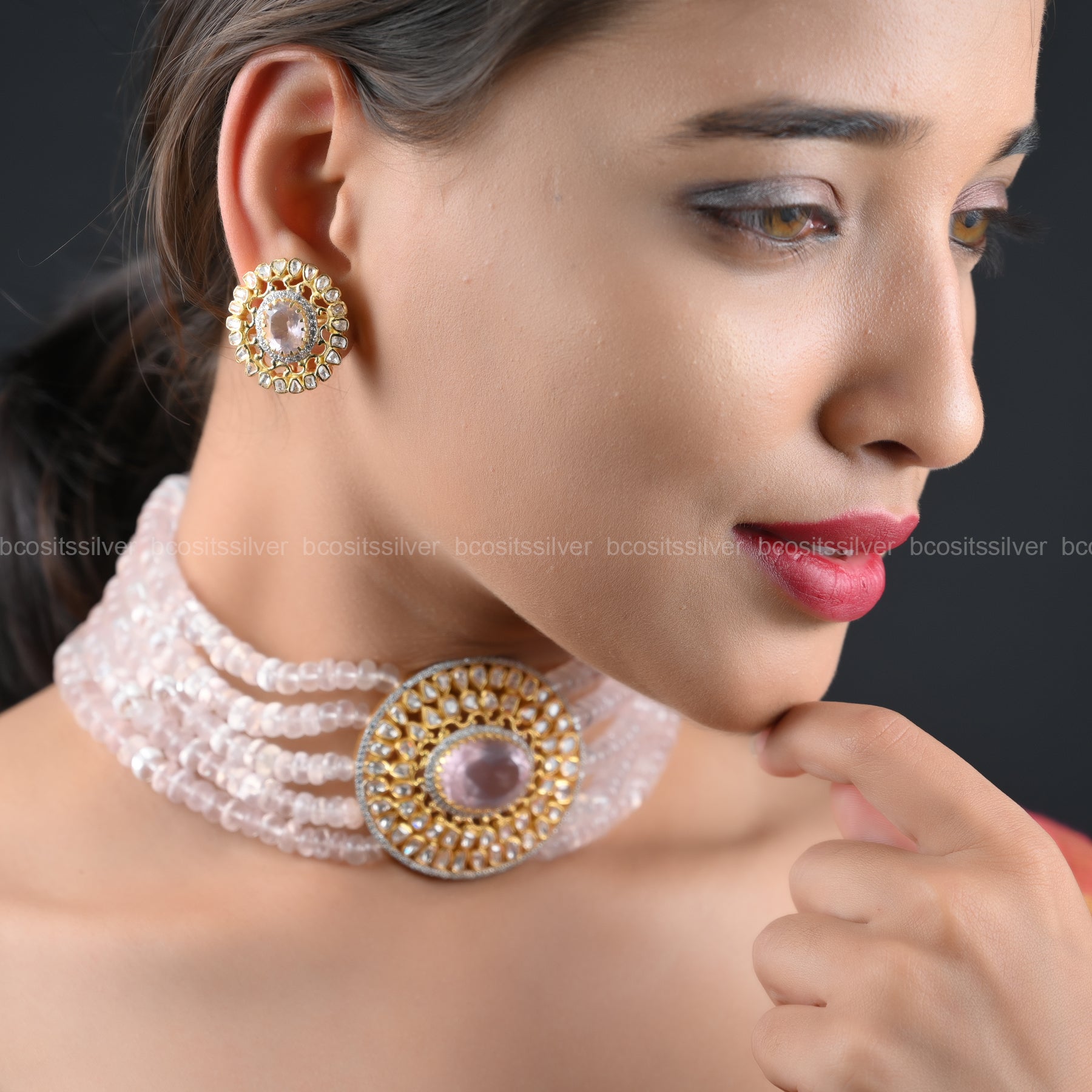 Pure 925 Silver Beads Choker - 0120