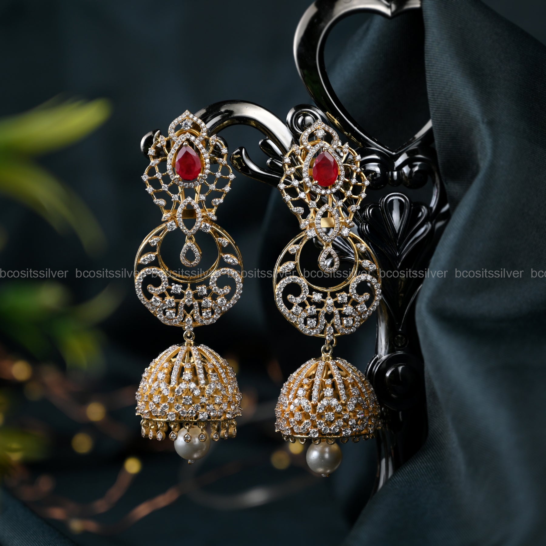 Theia Diamond Look Jhumka -415 ( MADE TO ORDER )