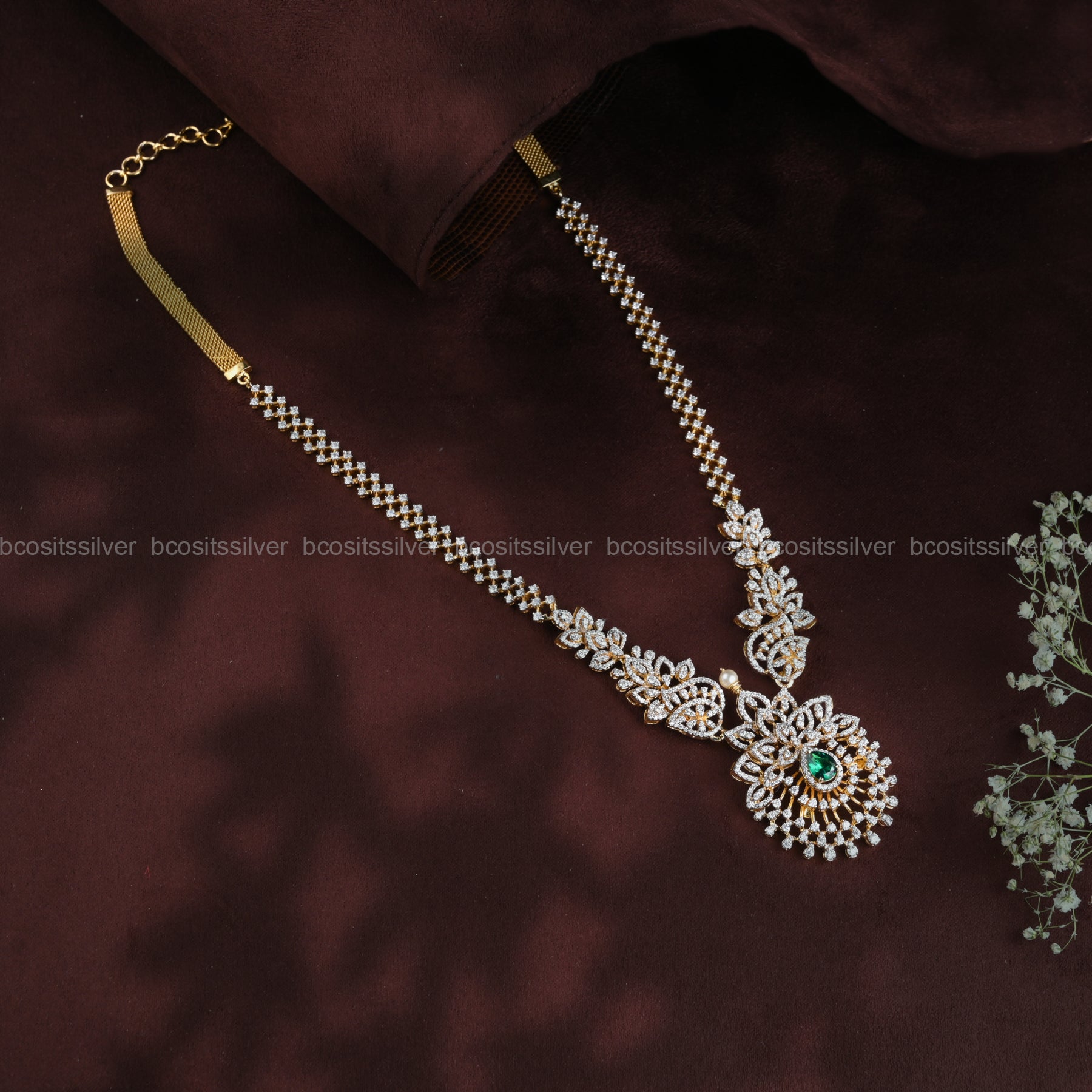 Theia Diamond Look Sankranti Neckpiece - 1037 -( MADE TO ORDER )